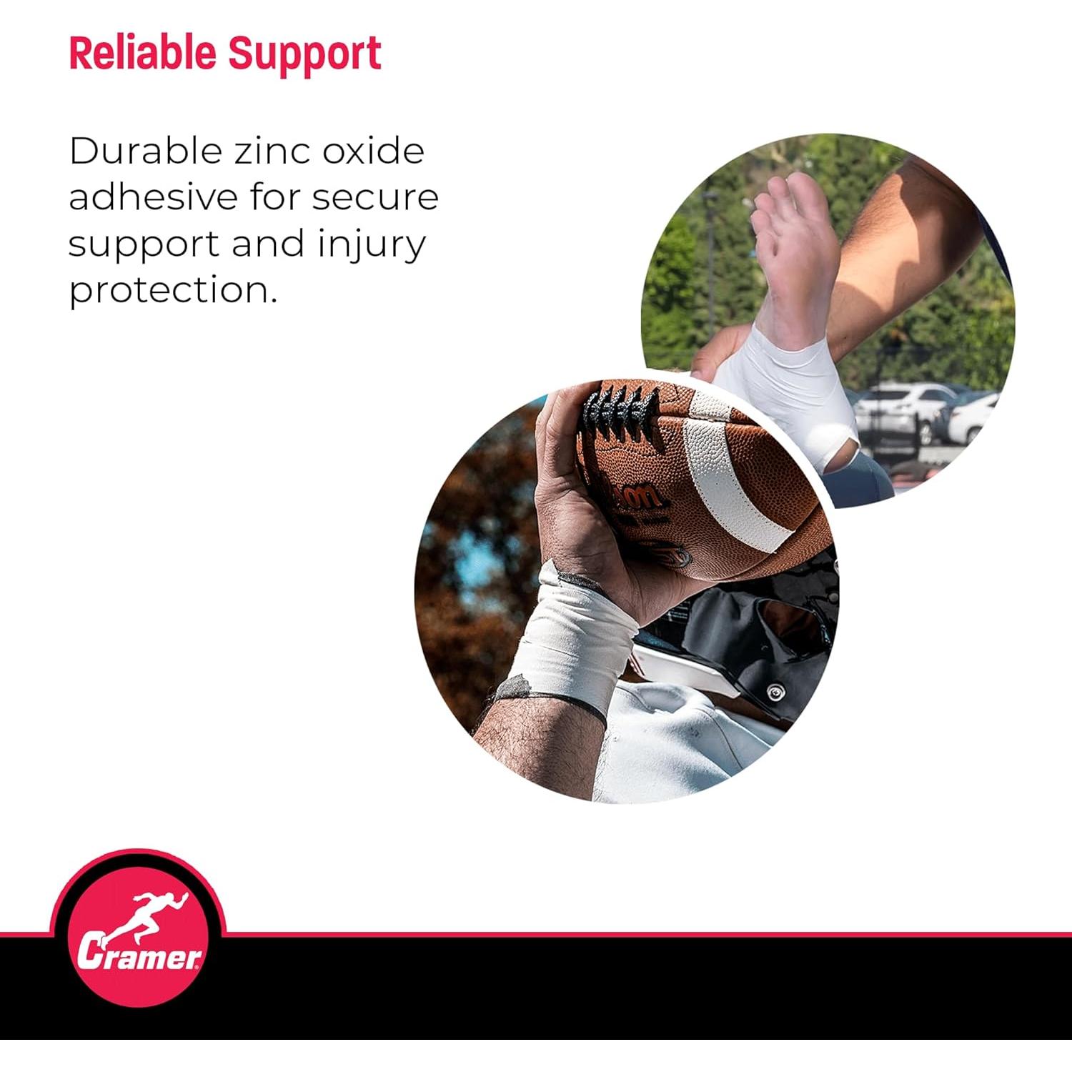 Cinta Atlética Cramer 6 Rollos 1.5" x 9.14m Blanca Soporte Fuerte