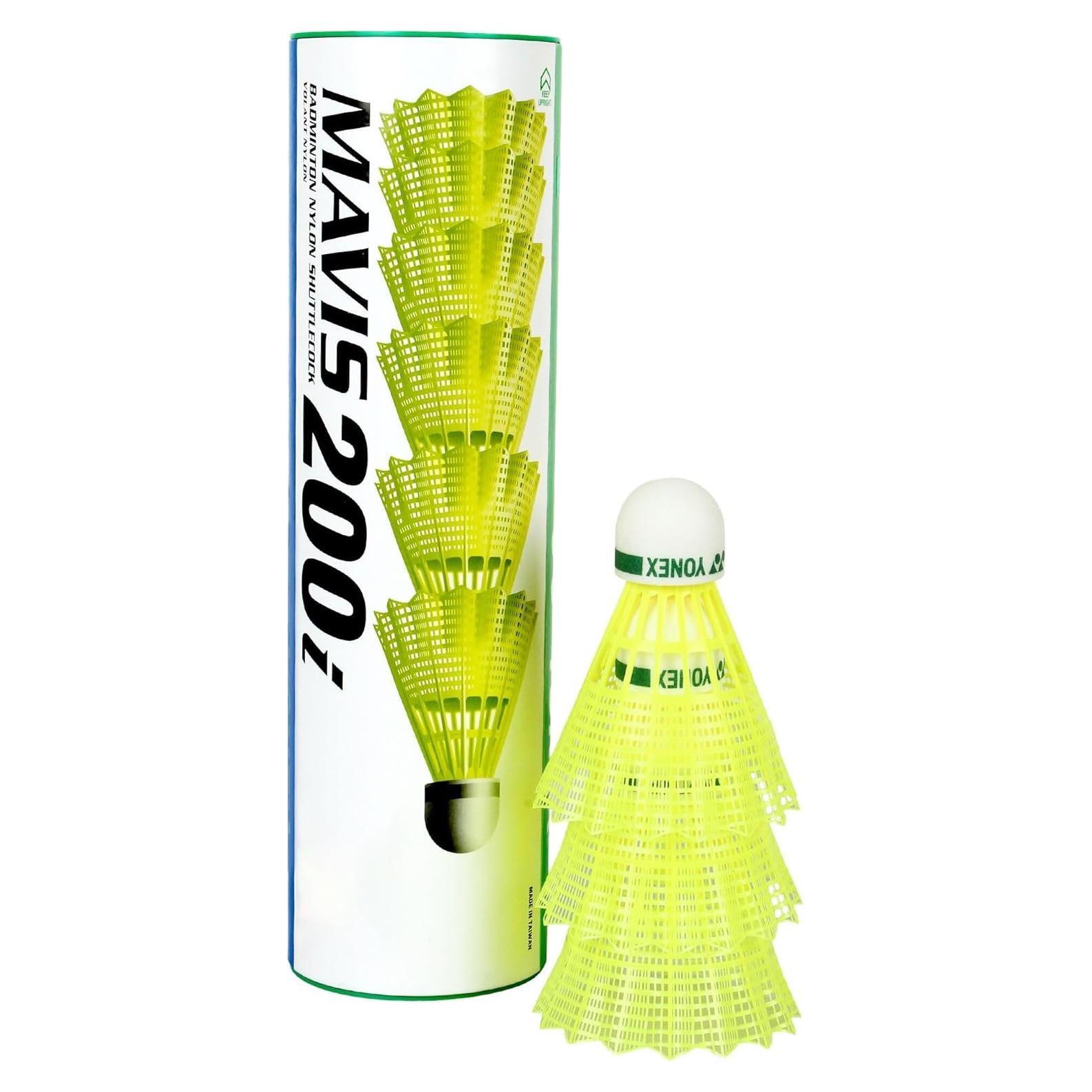 Volantes de Nylon Yonex Mavis 200 I - Paquete de 6 Amarillo