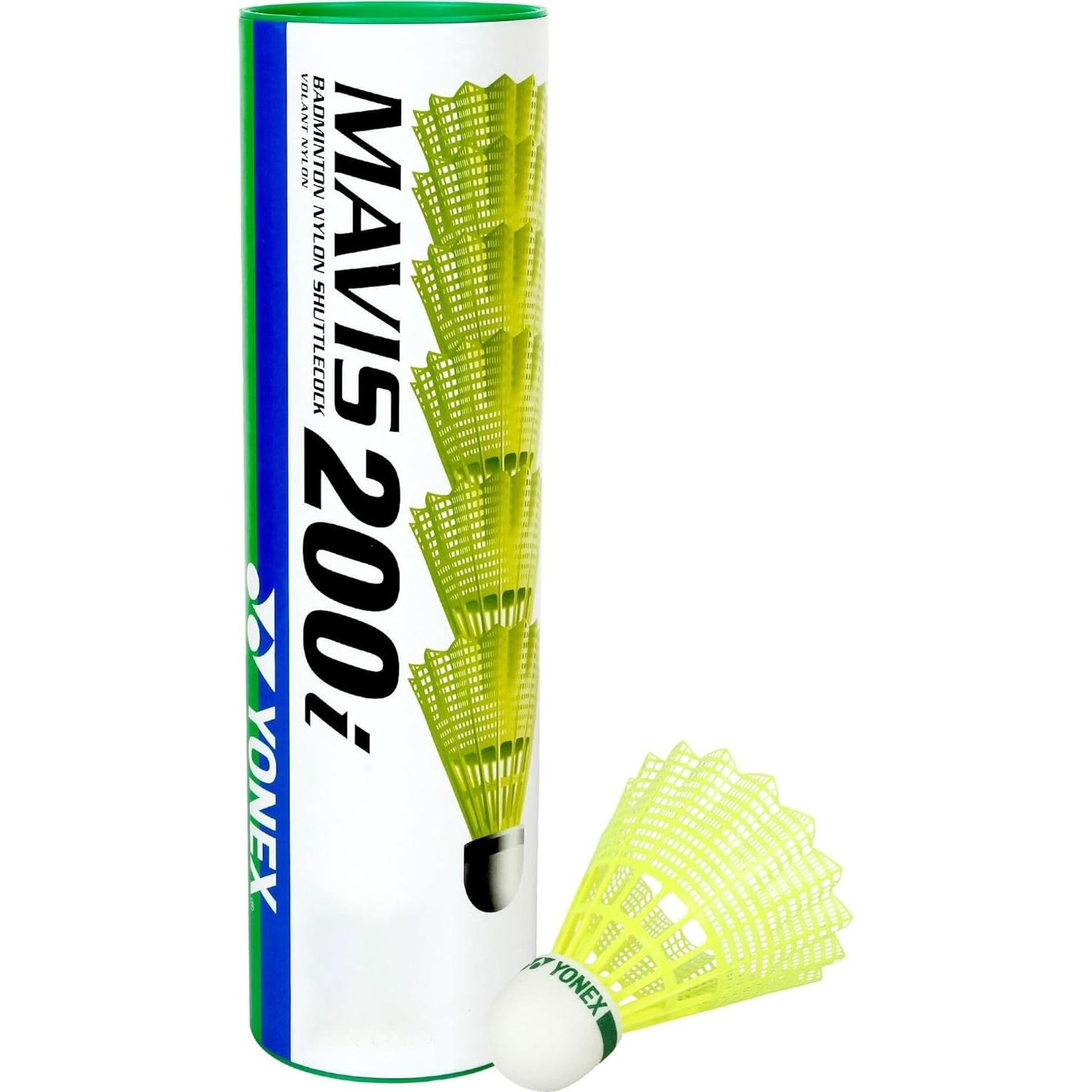 Volantes de Nylon Yonex Mavis 200 I - Paquete de 6 Amarillo