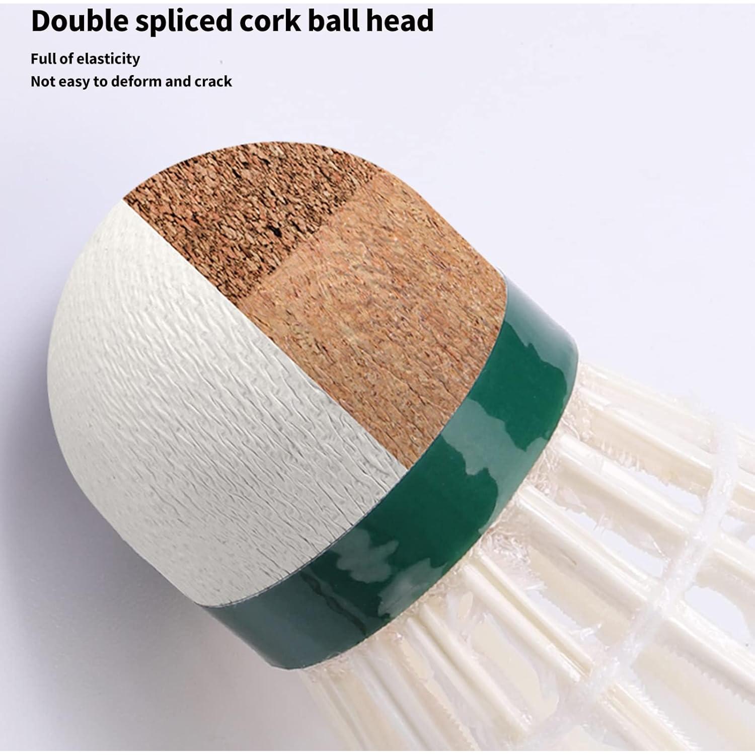 Plumas de bádminton TENGAOSI 12PCS con plumas de pato y corcho