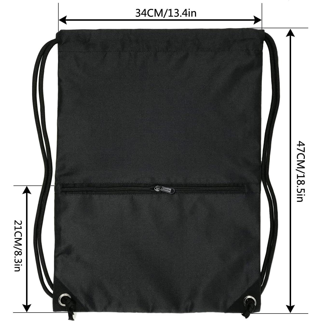 Mochila de Cuerda HOLYLUCK Negra para Deporte y Gym