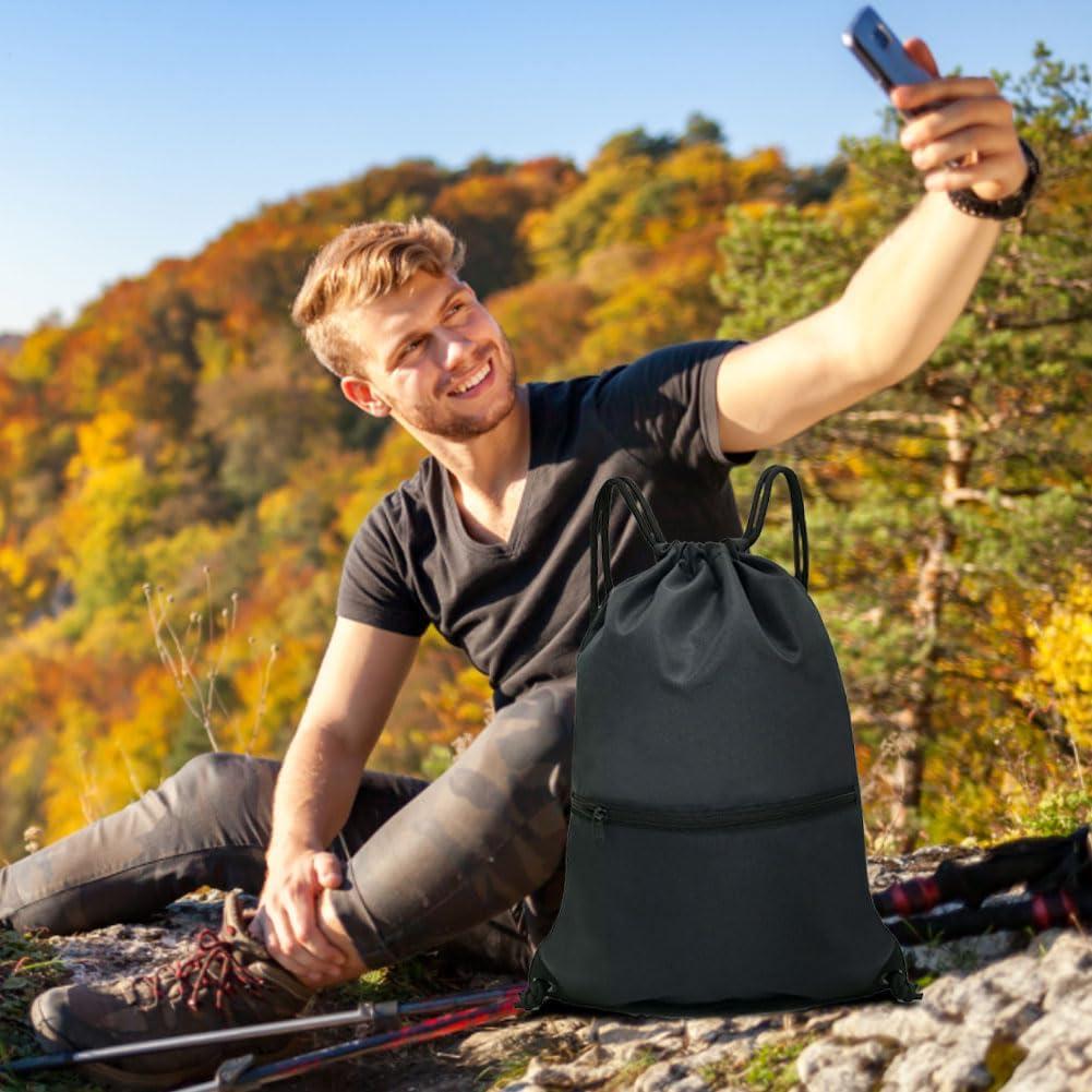 Mochila de Cuerda HOLYLUCK Negra para Deporte y Gym