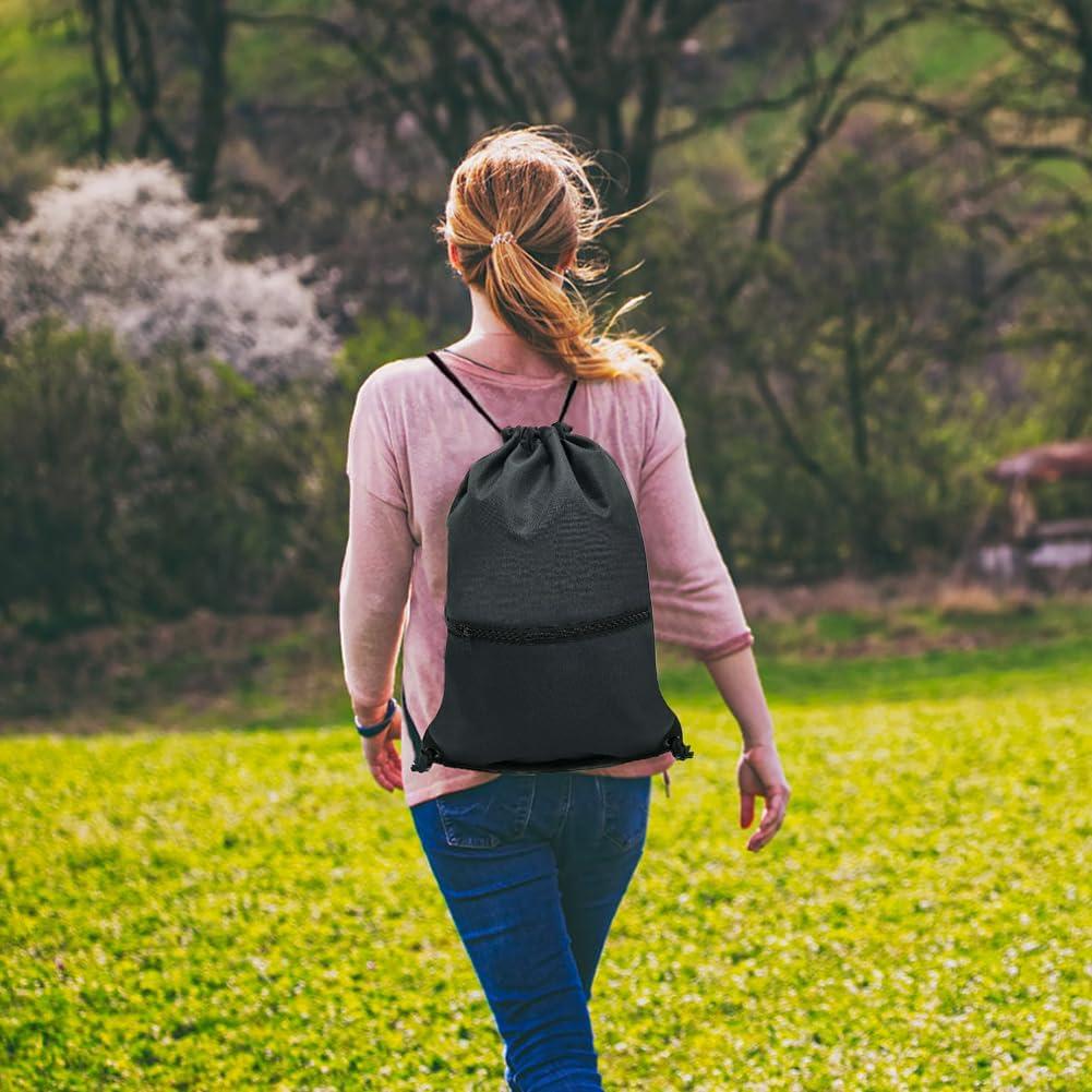 Mochila de Cuerda HOLYLUCK Negra para Deporte y Gym