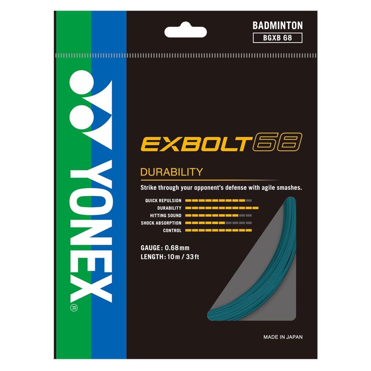Cuerda de Bádminton YONEX Exbolt 68 Turquesa 10m 0.68mm