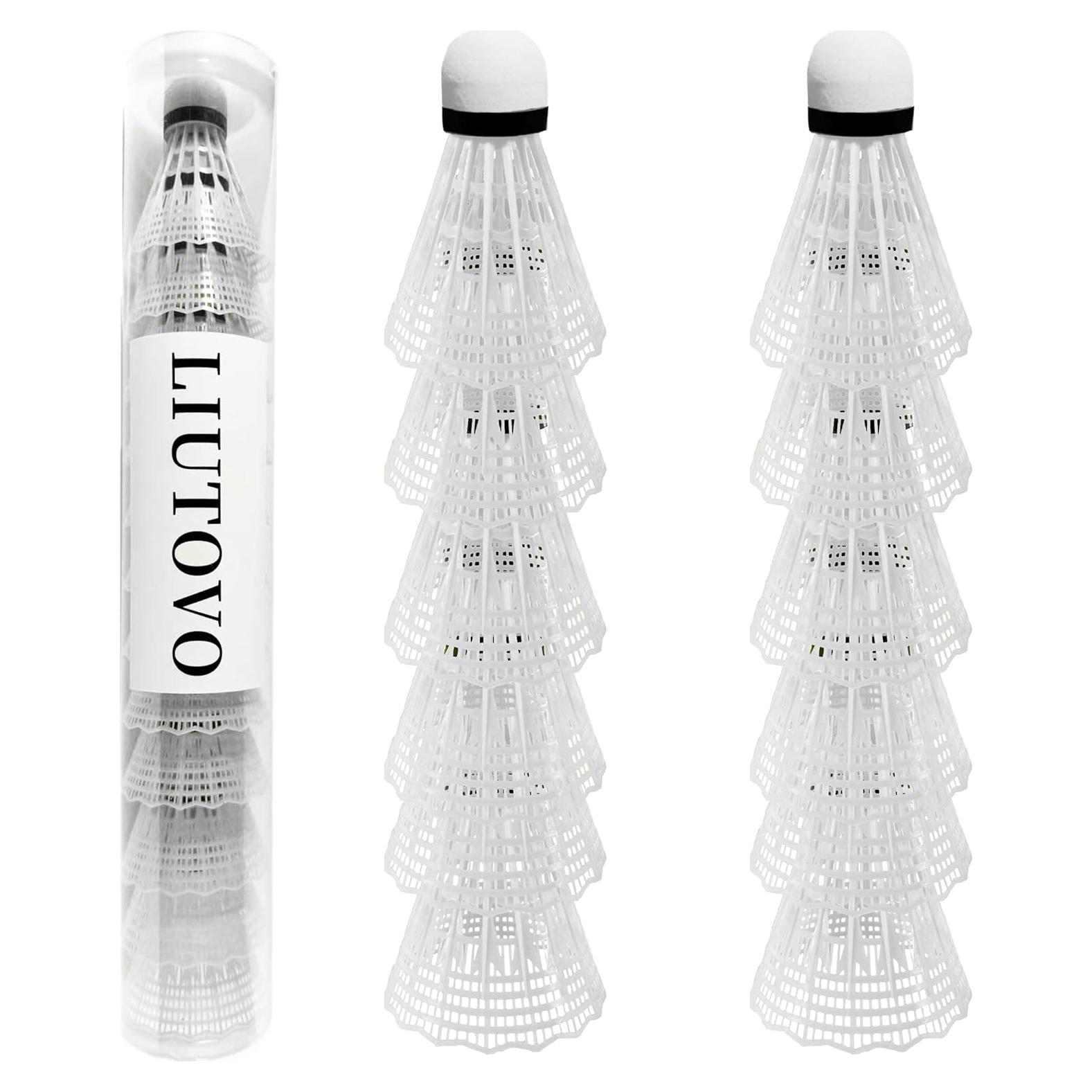 12 Volantes de Bádminton de Nylon LIUTOVO - Alta Durabilidad