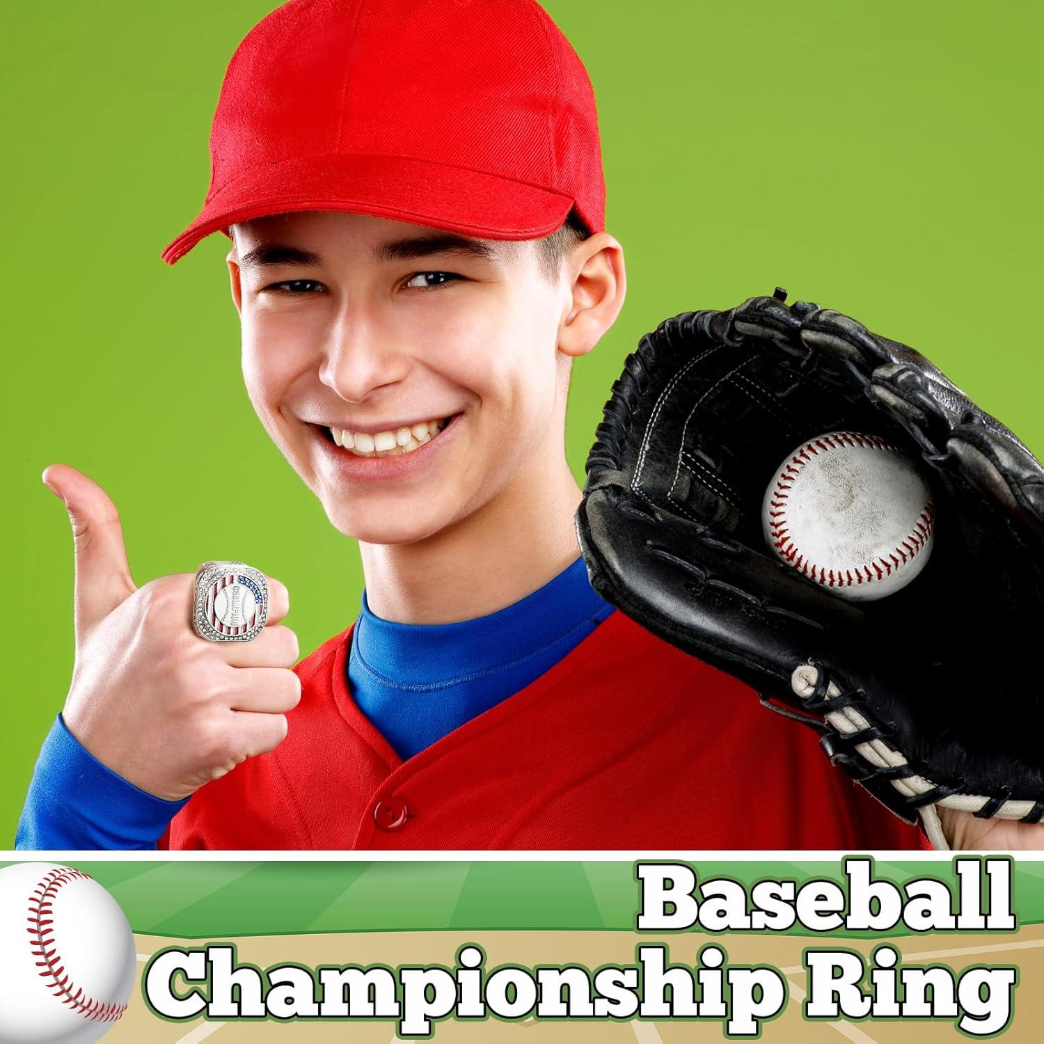 Anillo de Campeonato de Béisbol Landical 12 Set con Caja y Soporte