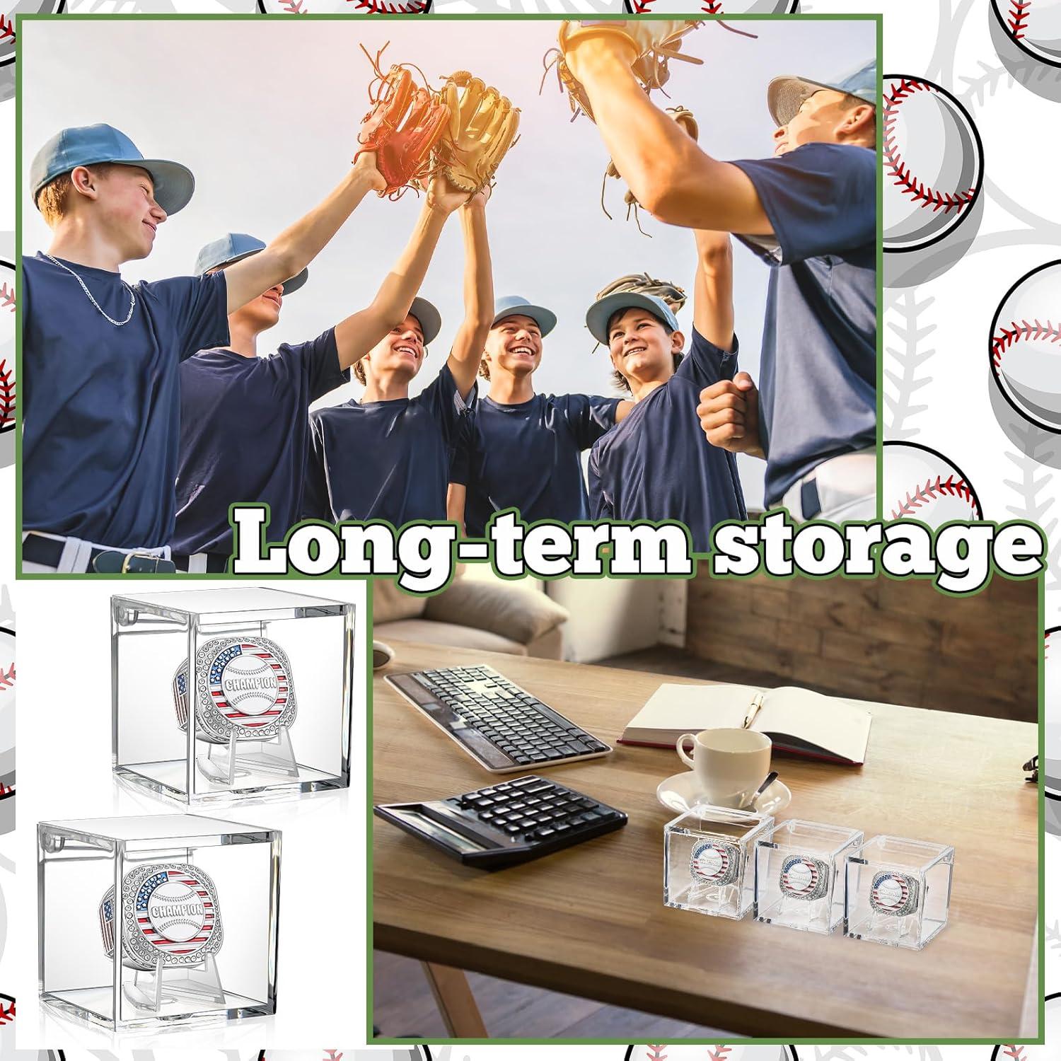 Anillo de Campeonato de Béisbol Landical 12 Set con Caja y Soporte