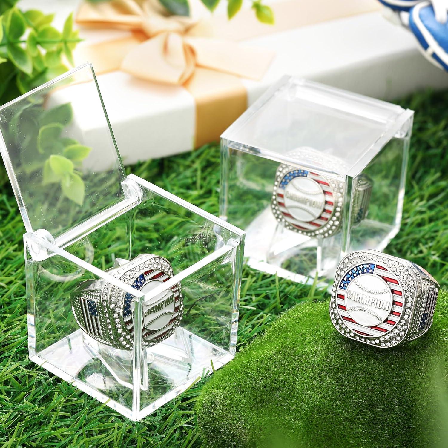 Anillo de Campeonato de Béisbol Landical 12 Set con Caja y Soporte