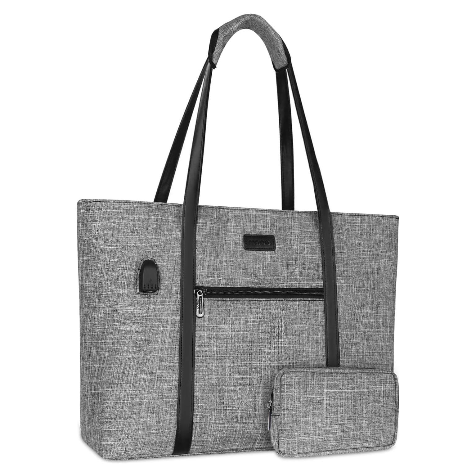 Bolsa Tote para Laptop MOSISO 17.3" USB Gris Mujer