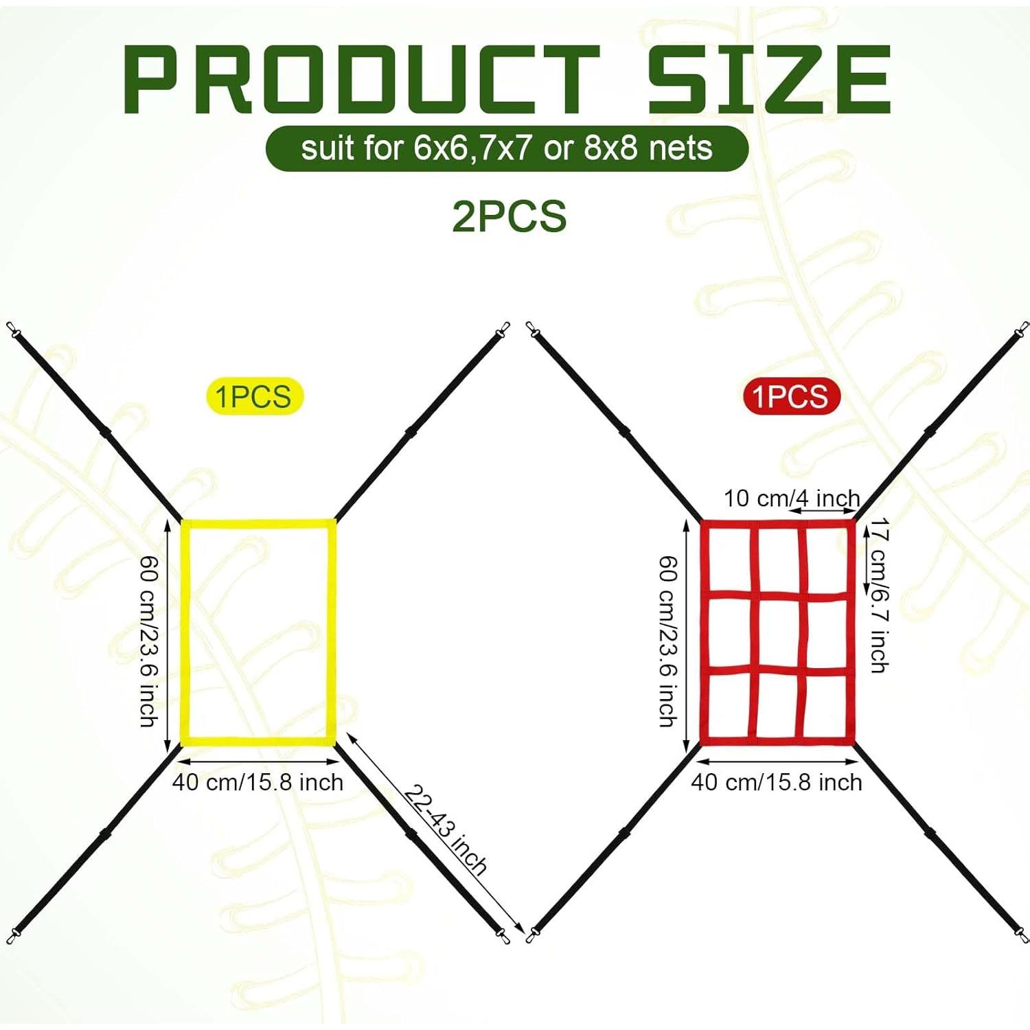 Objetivos Ajustables de Béisbol Leyndo - 2 Pcs, 60x40 cm