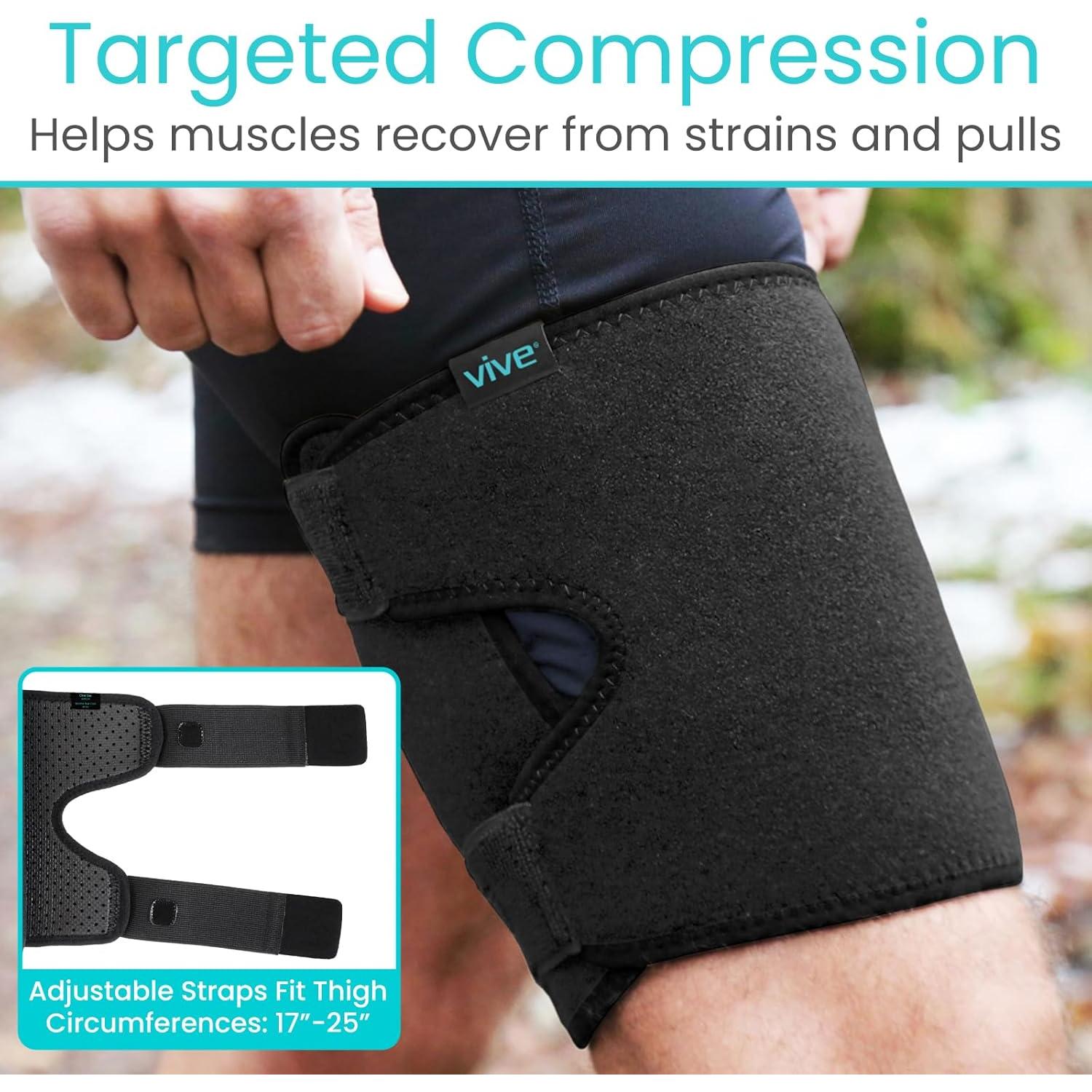 Faja de Compresión Ajustable Vive para Muslo - Negro