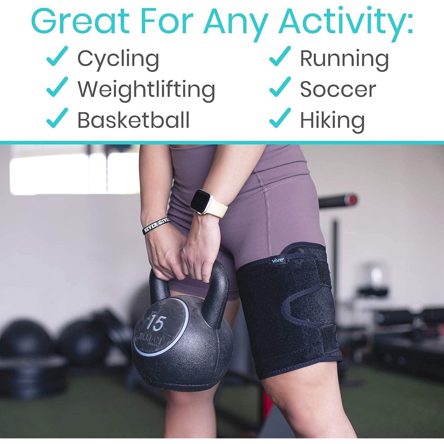 Faja de Compresión Ajustable Vive para Muslo - Negro