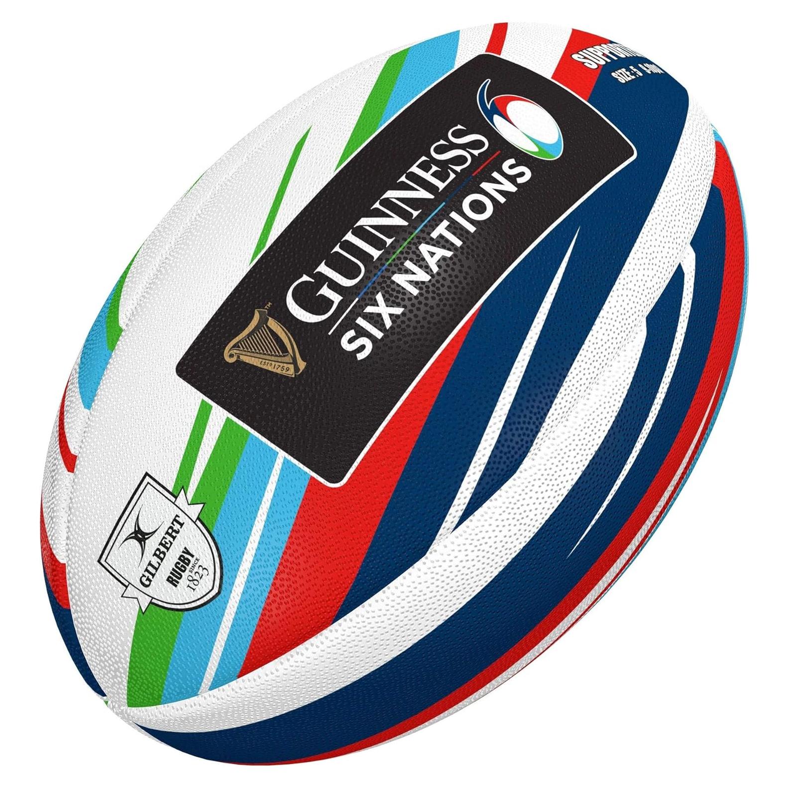 Balón de Rugby Gilbert Guinness Six Nations Tamaño 5 Multicolor
