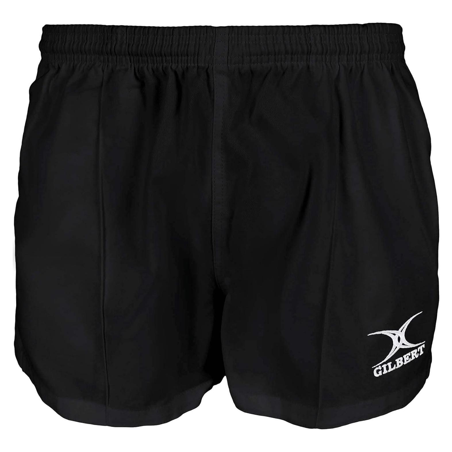 Pantalón Corto de Rugby Gilbert Kiwi Pro 100% Algodón Negro
