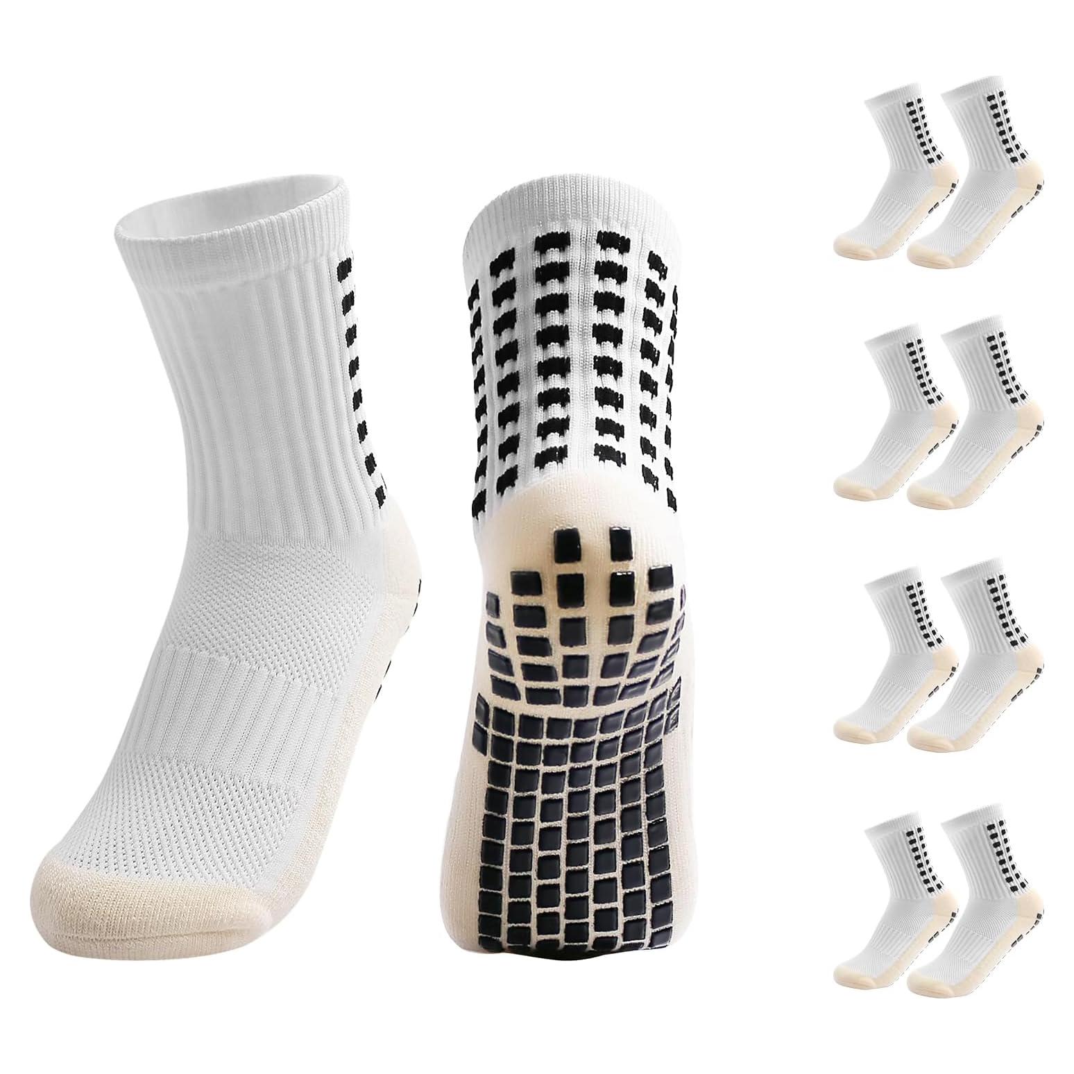 Yufree Calcetines Antideslizantes para Niños 4 Pares - Fútbol/Baloncesto