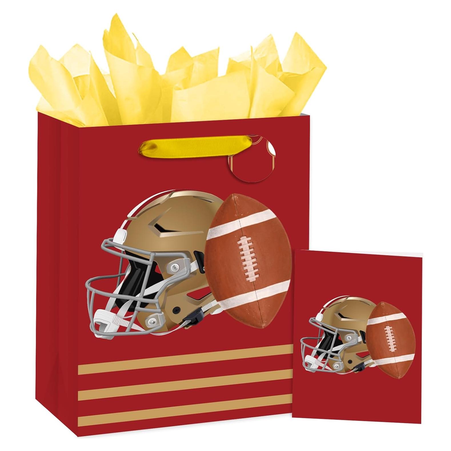 Bolsa de Regalo de Fútbol Loveinside Mediana Roja y Dorada