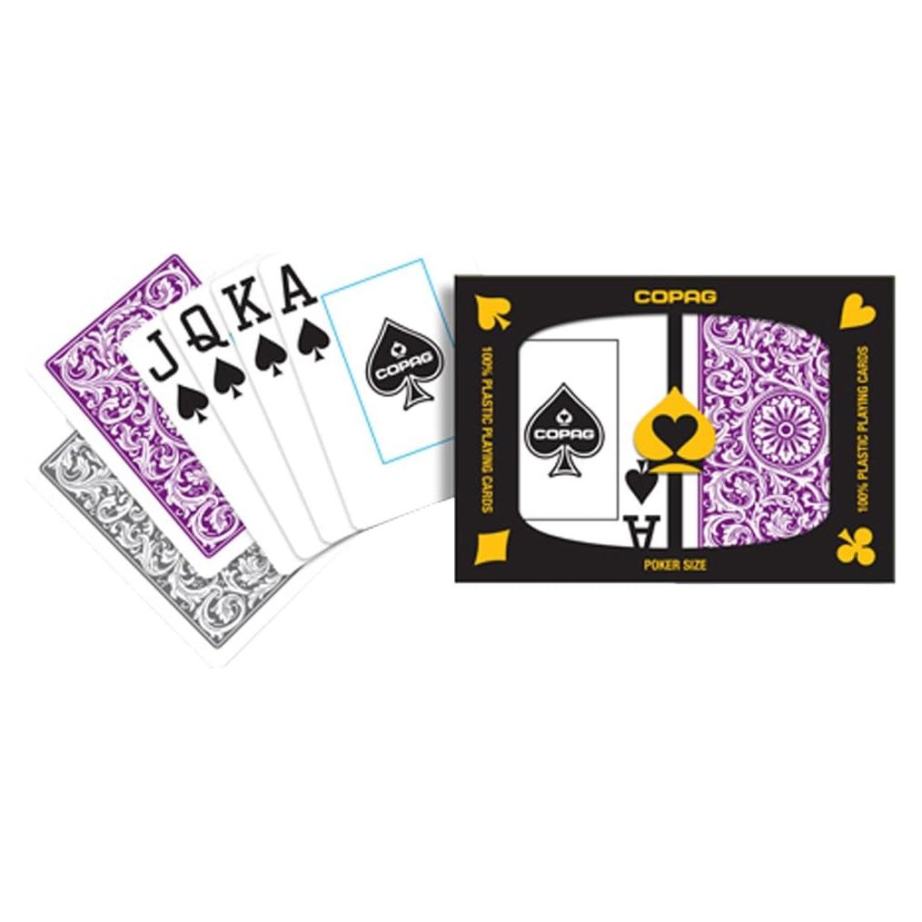 Cartas de Juego Copag 1546 Púrpura/Gris Jumbo 100% Plástico