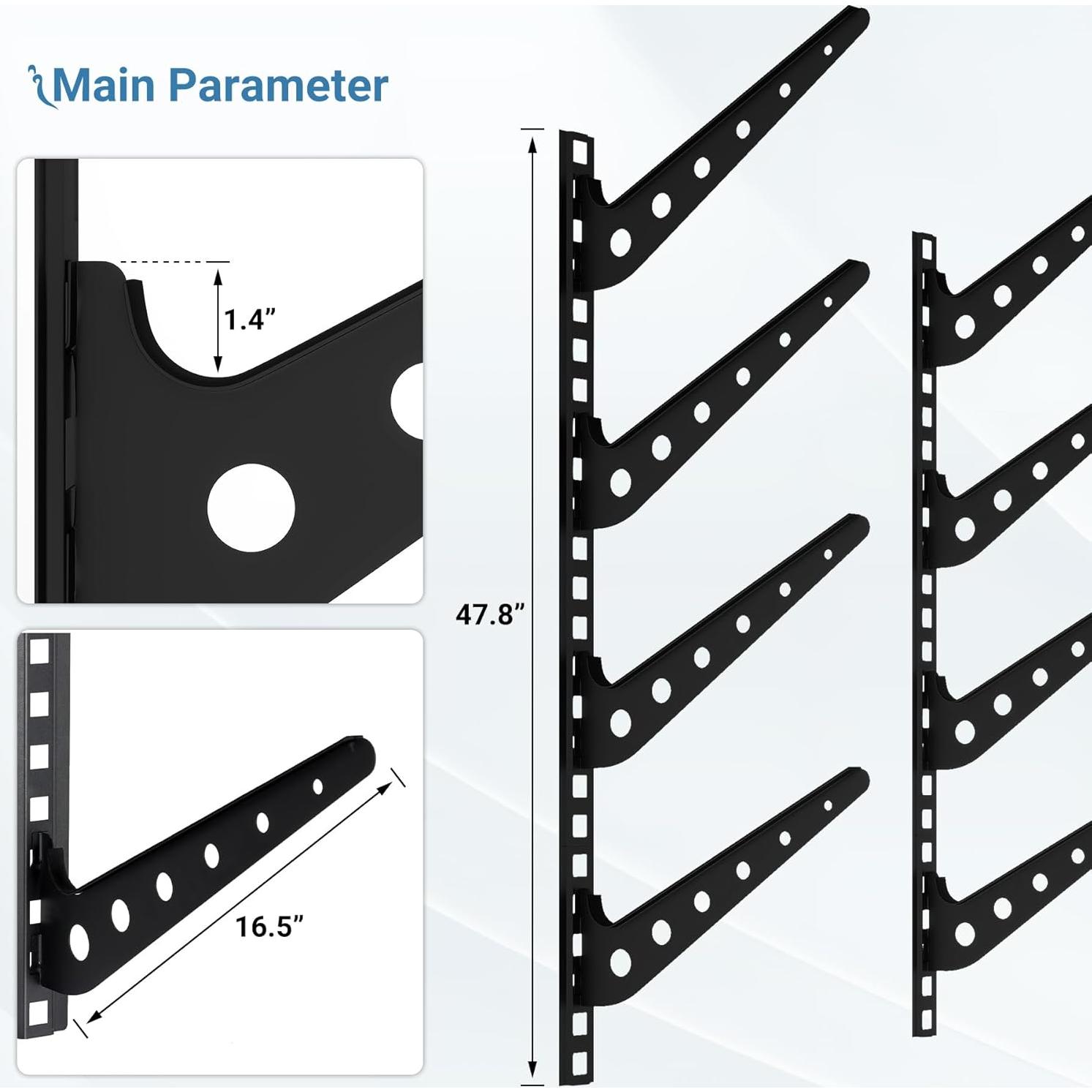 Soporte de Pared Neorexon para 4 Tablas de Surf Ajustable