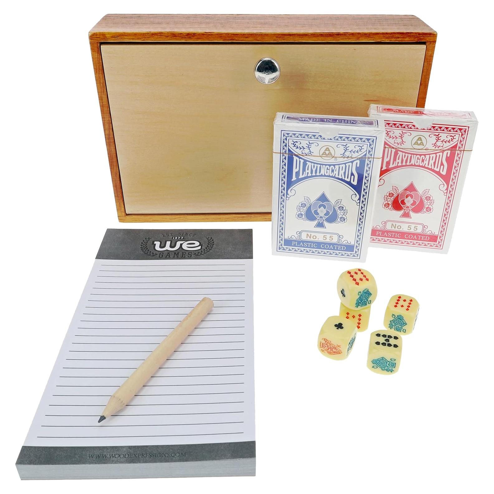 Conjunto de Póker Aces & Spades WE Games 7-en-1 con Caja de Madera