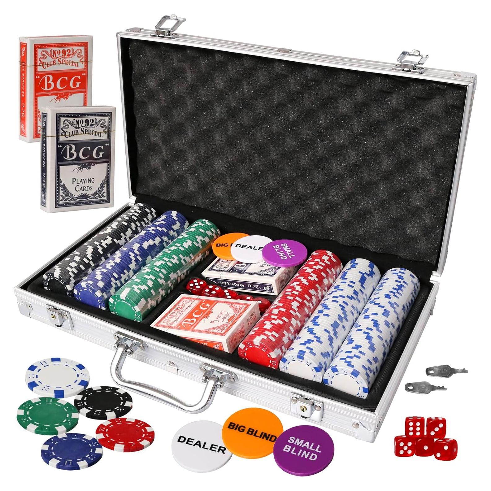 Juego de Fichas de Póker Kiddie Play 300 PCS con Estuche