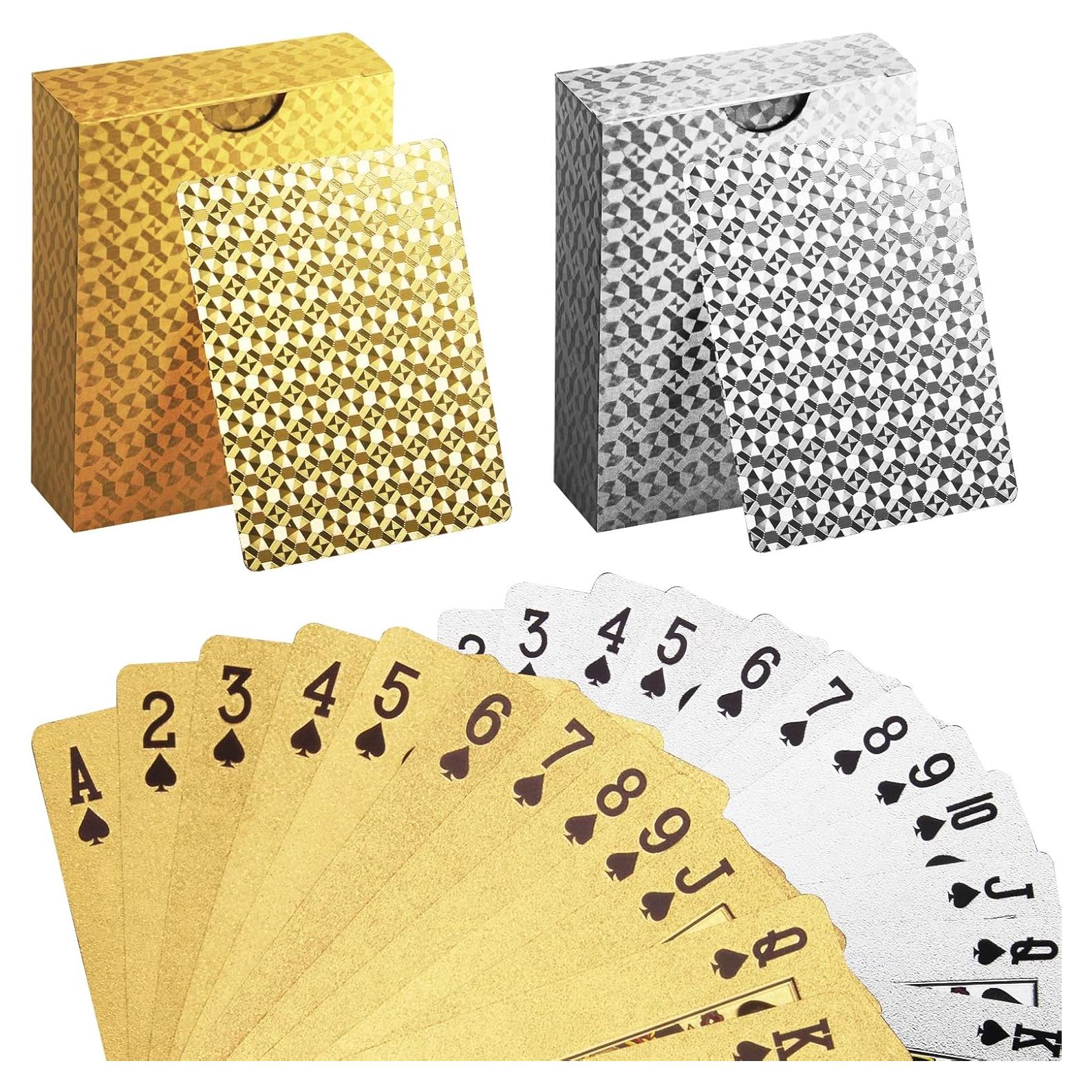 Barajas de Cartas de Juego INTEGEAR 2 Unidades Doradas 3D