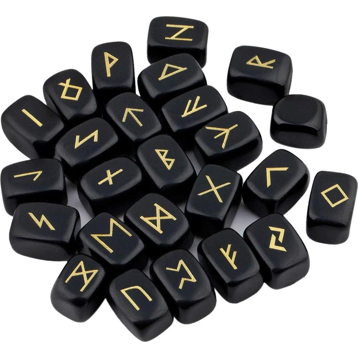 Conjunto de Piedras Rúnicas y Pirámide de Cristal Sanador