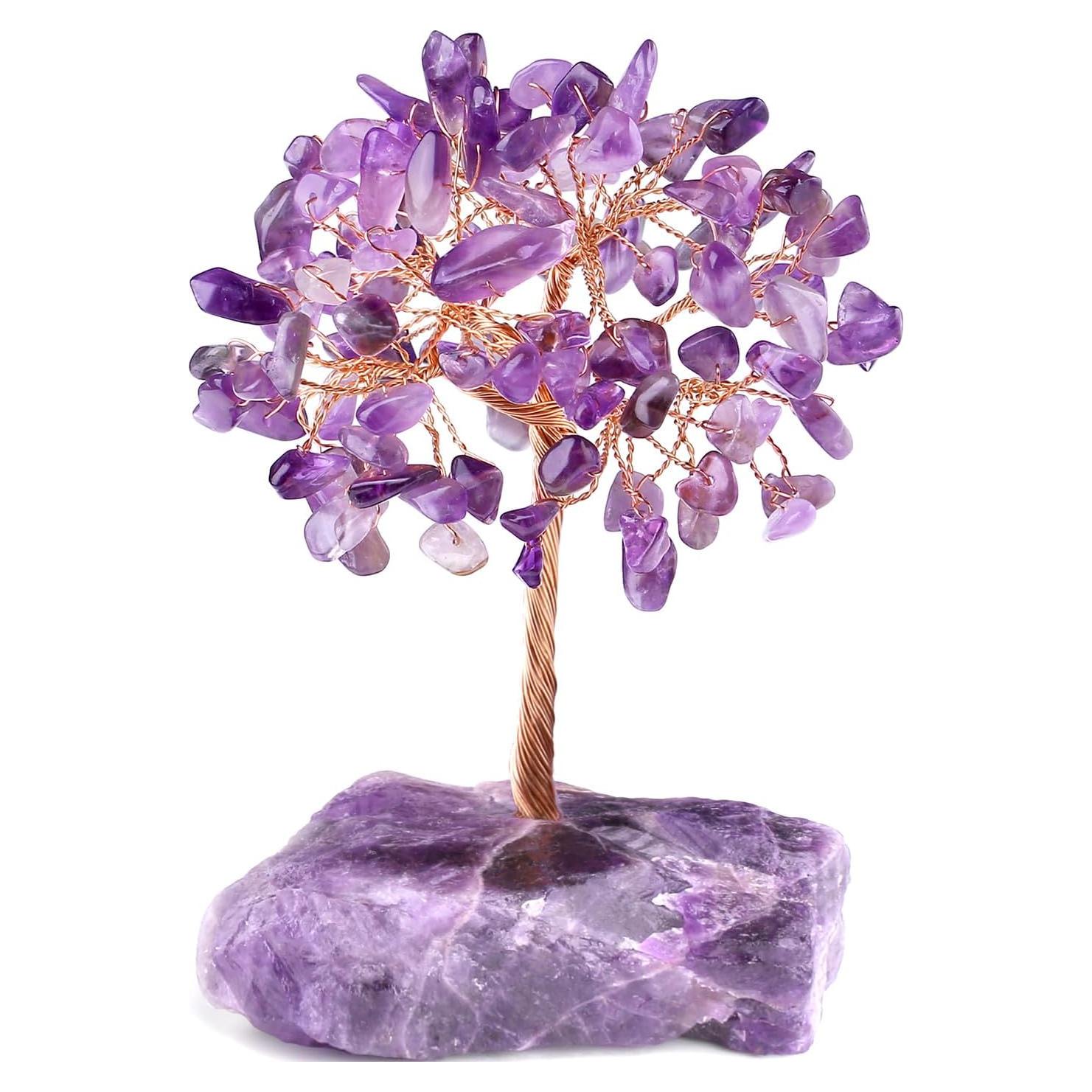 Árbol de Cristal de Amatista QINJIEJIE 12.7 cm Decoración