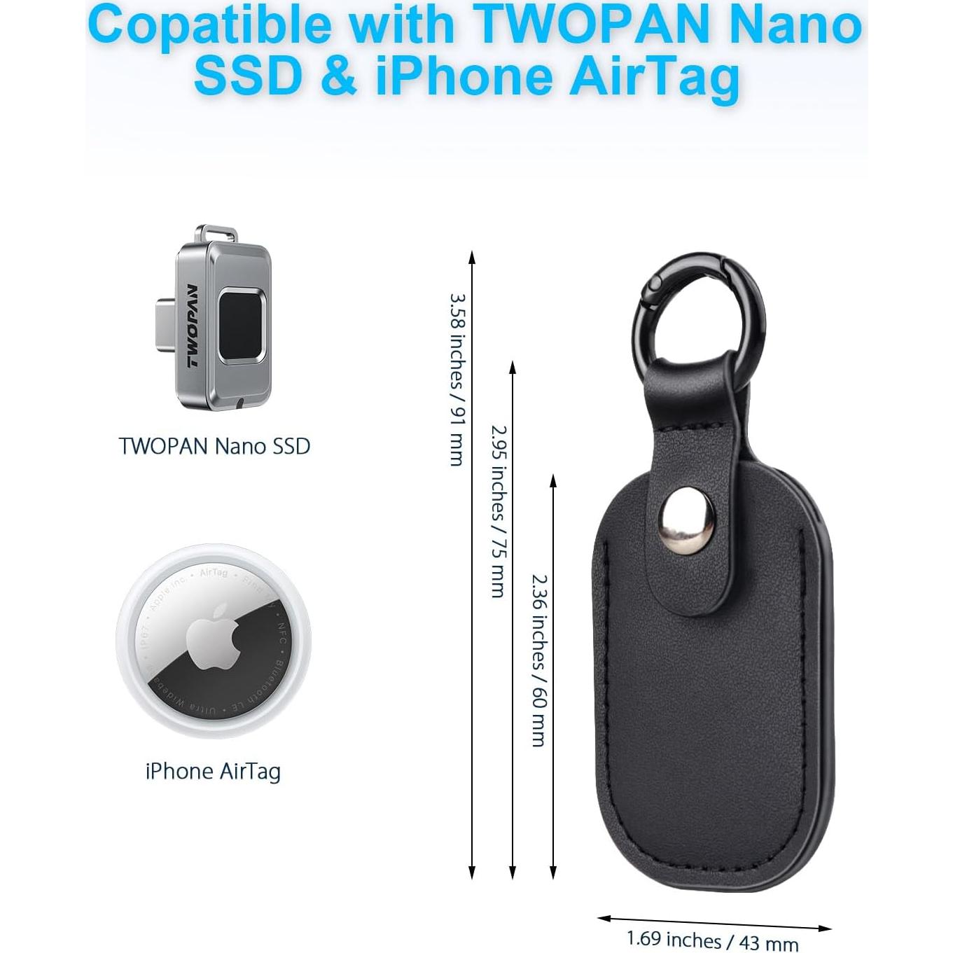 Funda de Cuero Genuino TWOPAN para SSD Nano 256GB/512GB - Ligera y Protectora