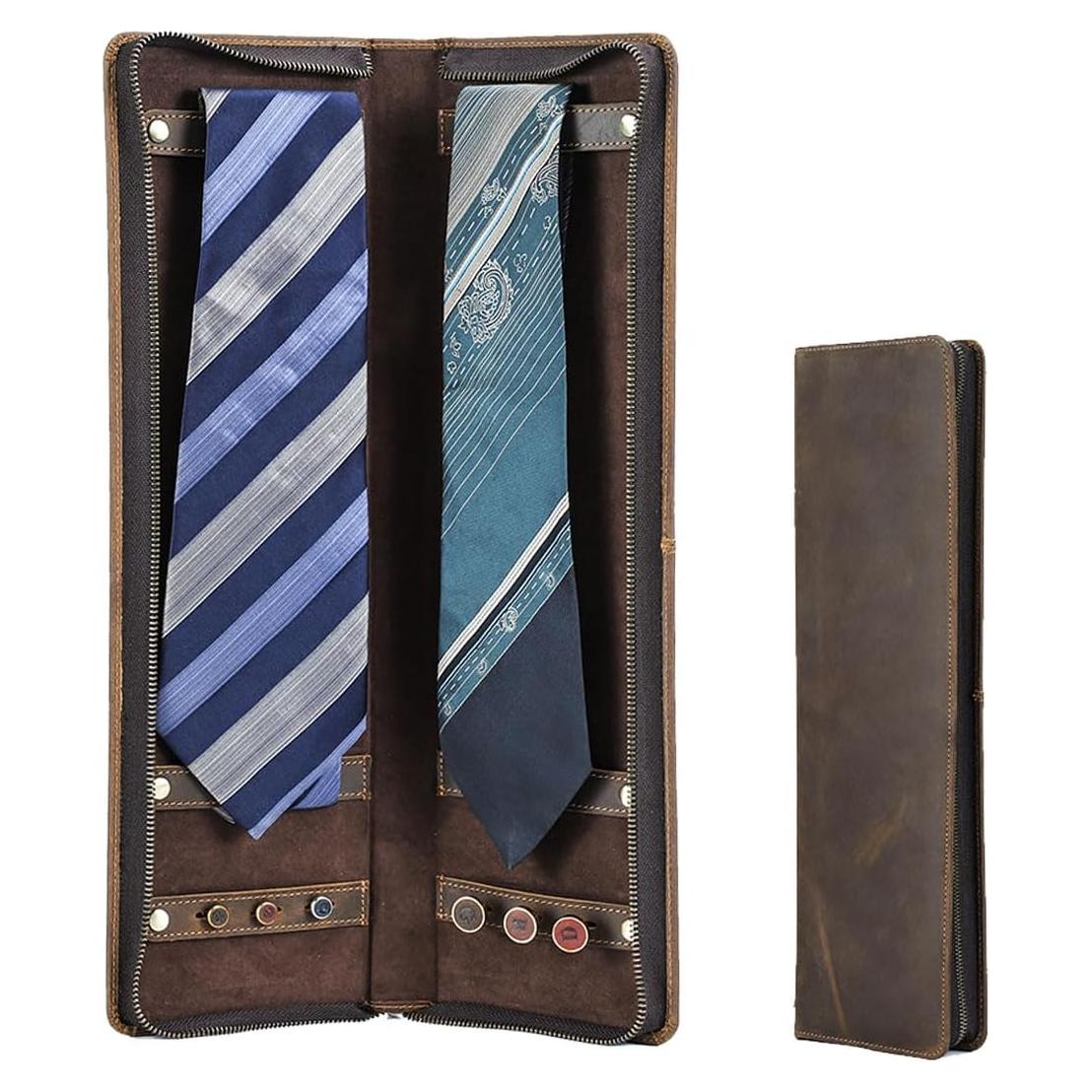 Estuche de Viaje para Corbatas de Cuero Crazy Horse CONTACT'S