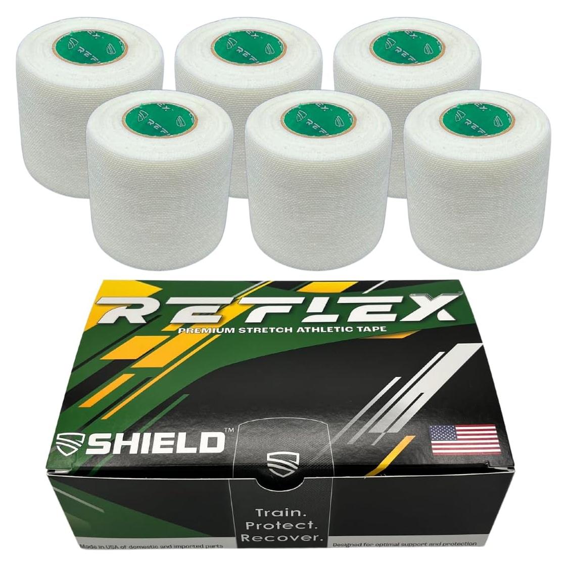 Cinta Atlética Elástica SHIELD 5.08cm Blanca - Paquete de 6