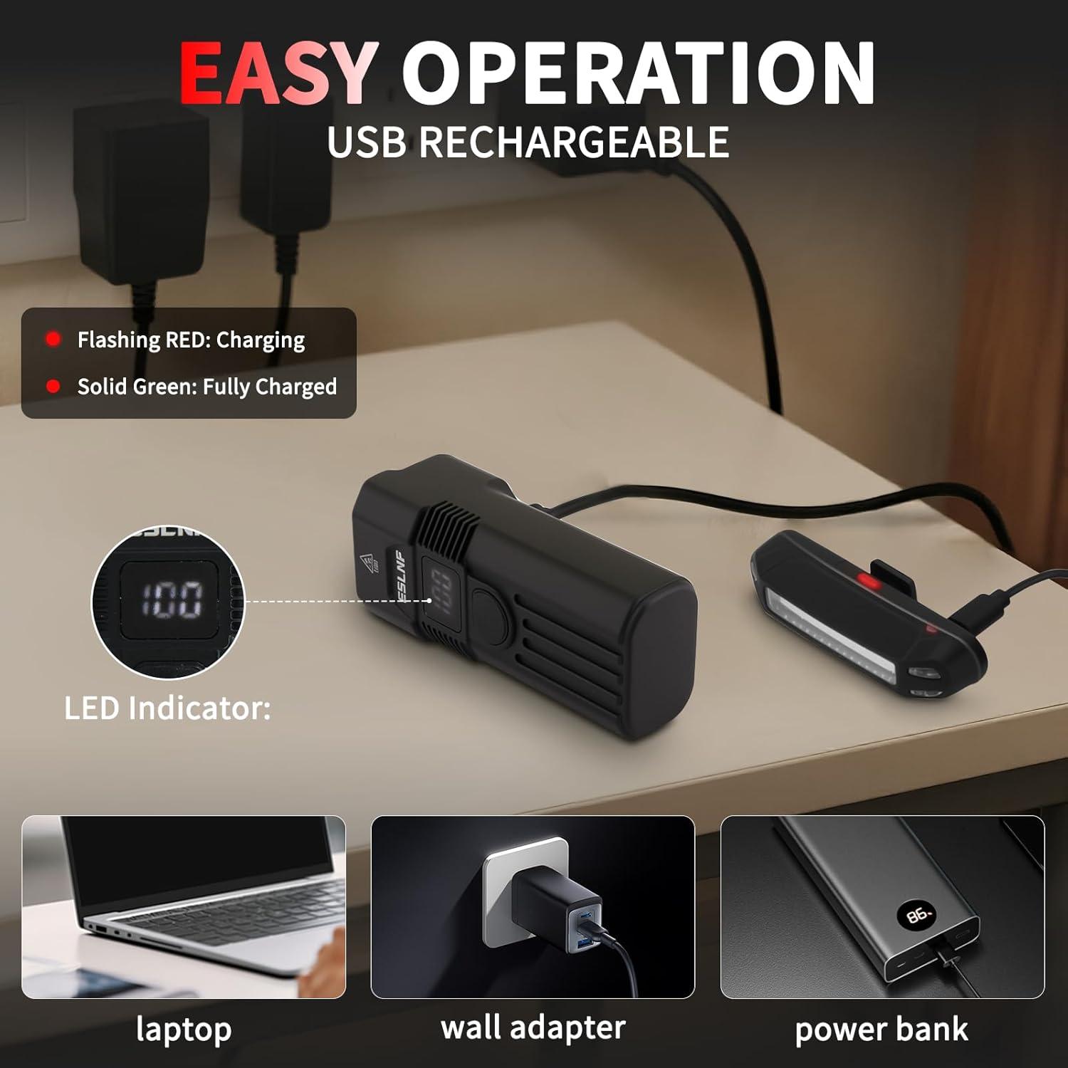 Juego de Luces LED para Bicicleta Tommax 2000 Lúmenes IP65