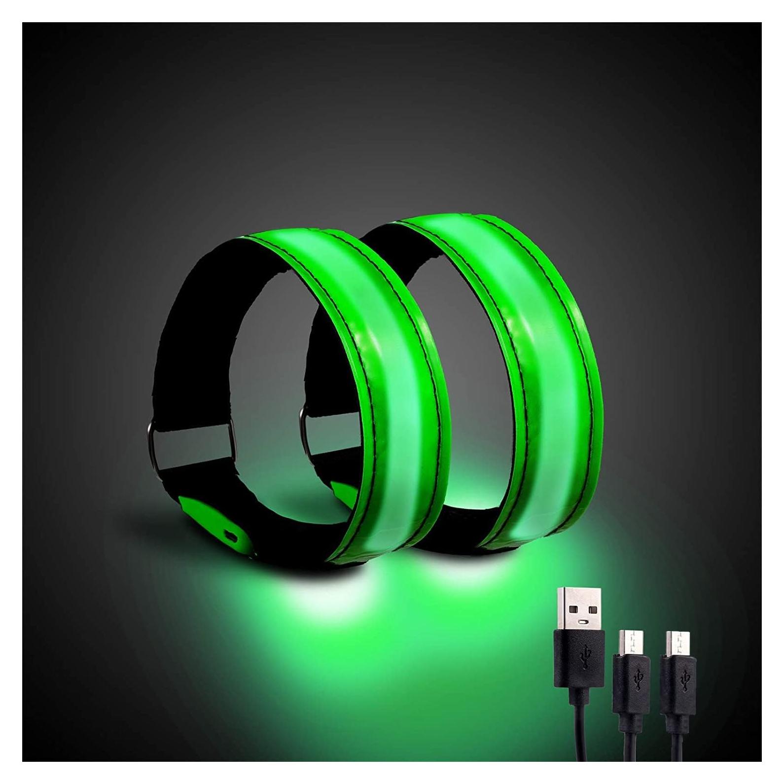 Brazalete LED recargable OMKHE para correr - Paquete de 2