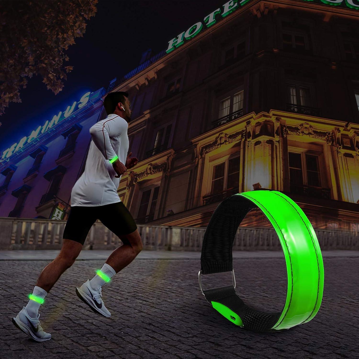Brazalete LED recargable OMKHE para correr - Paquete de 2