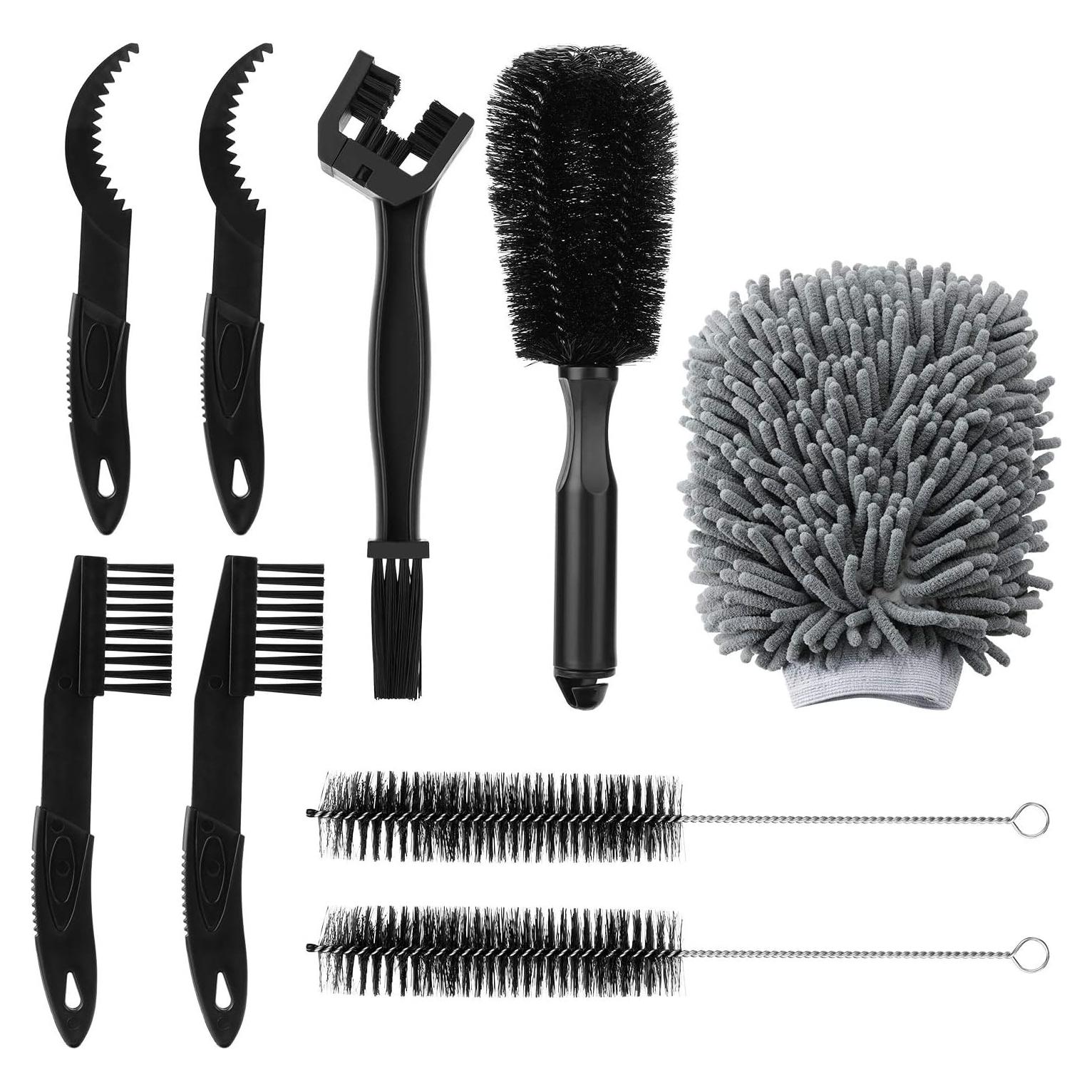 Kit de Limpieza de Bicicleta QKURT 9 Piezas - Cepillos y Accesorios