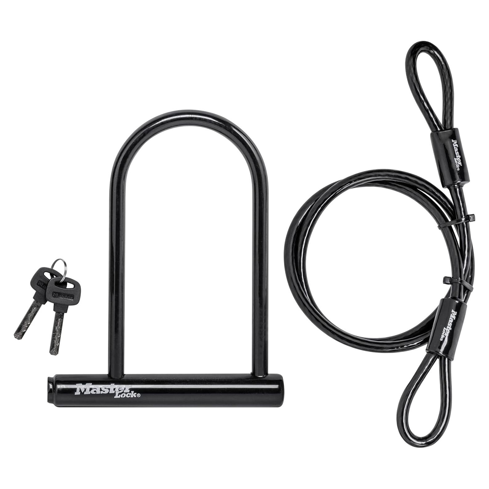 Candado U para Bicicleta Master Lock 8385D con Cable 1.3kg
