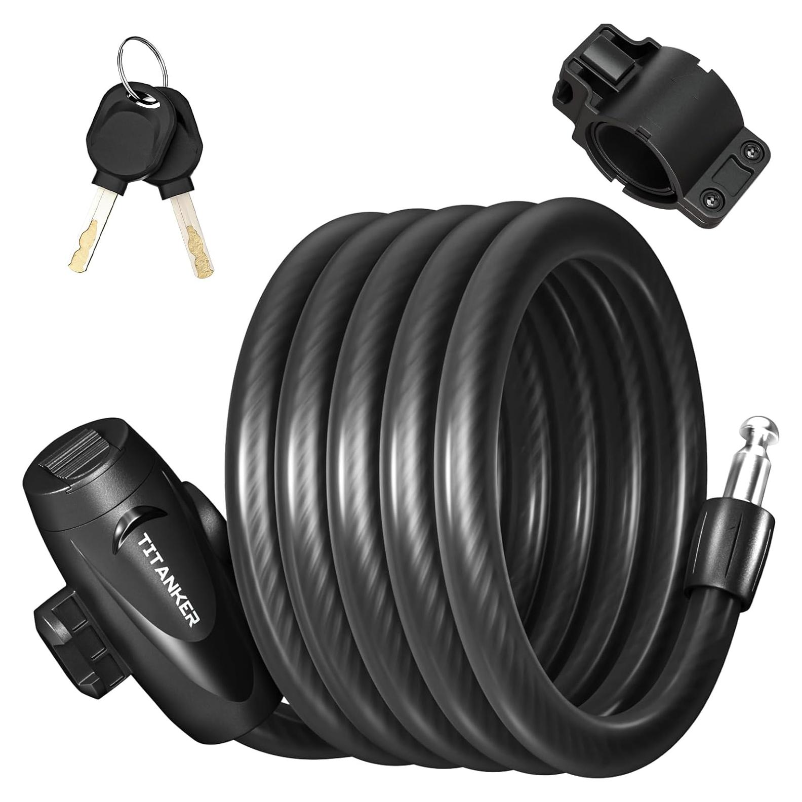 Candado de Cable para Bicicleta Titanker 1.83m Antirrobo