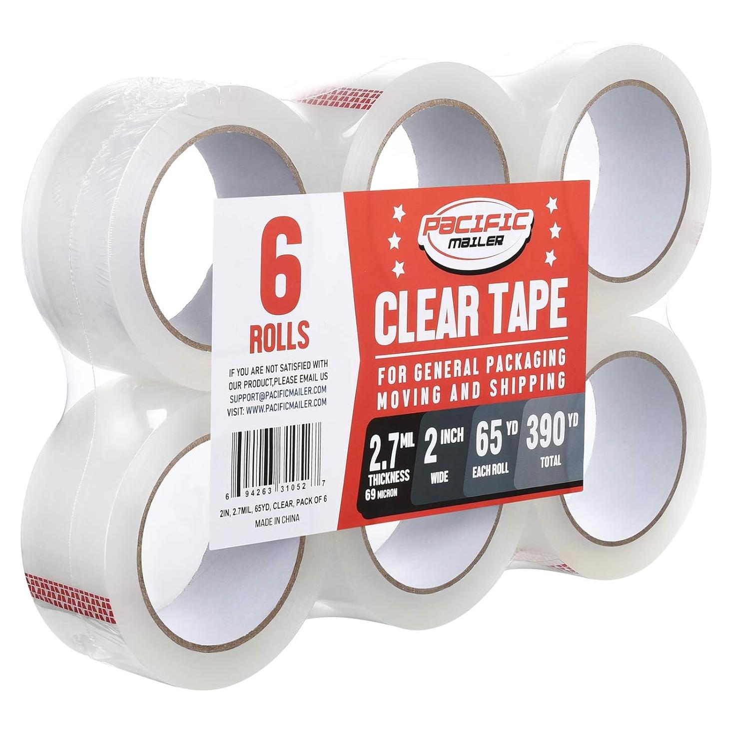 Cinta de Embalaje Transparente Pacific Mailer 2" Ancho 65 Yds