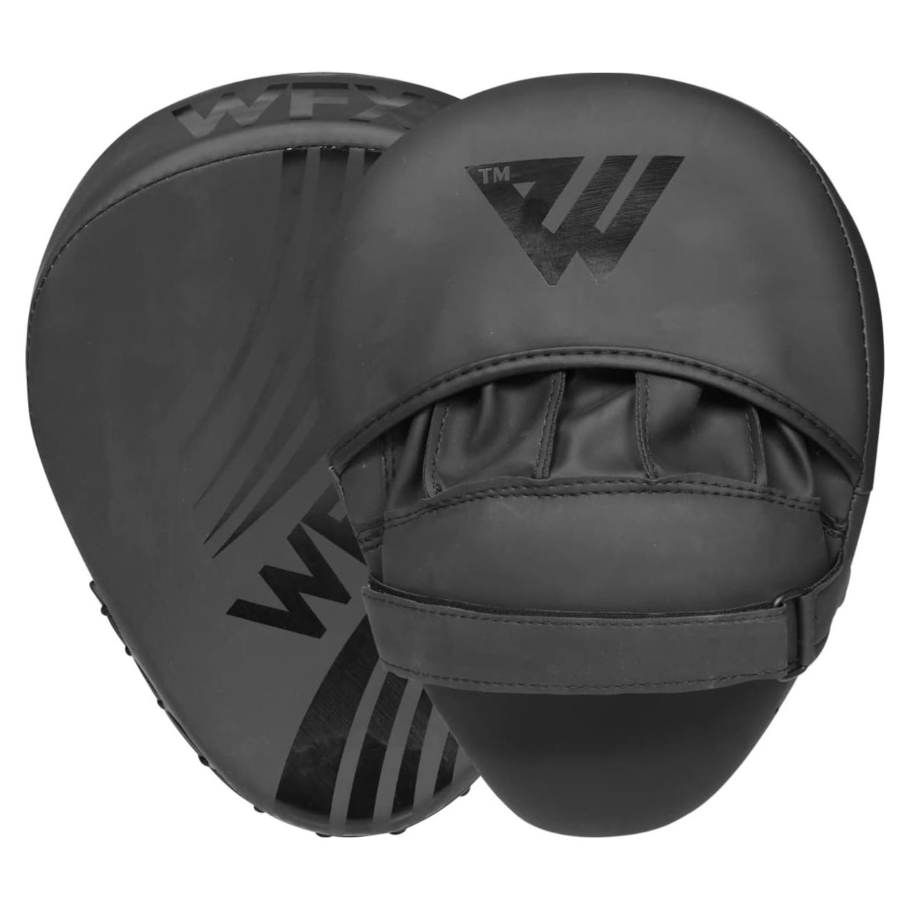 Guantes de Boxeo WFX Curvados de Cuero Sintético Negro