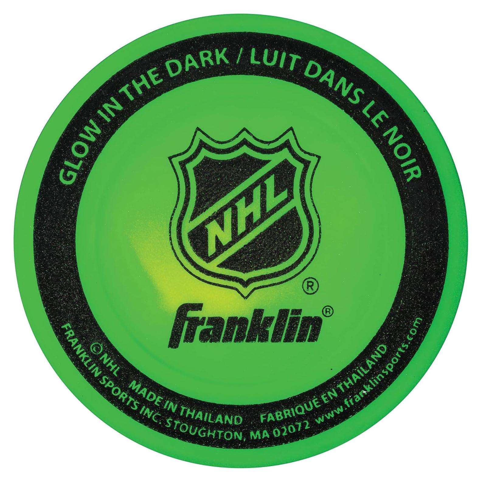 Puck de Hockey Callejero Franklin Sports - Brilla en la Oscuridad - Tamaño Oficial
