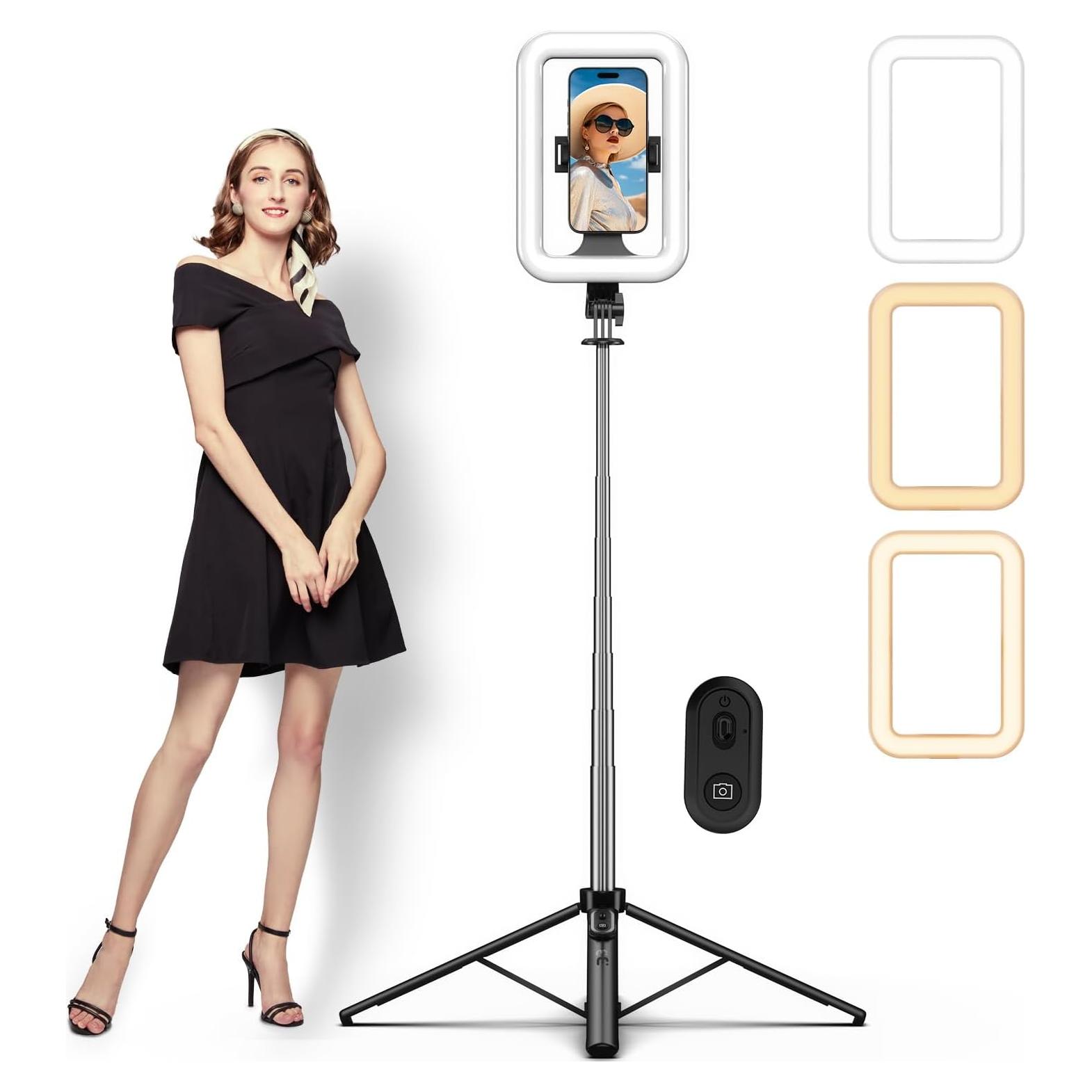 Luz LED Selfie MYBAT PRO 8" con Trípode y Control Remoto