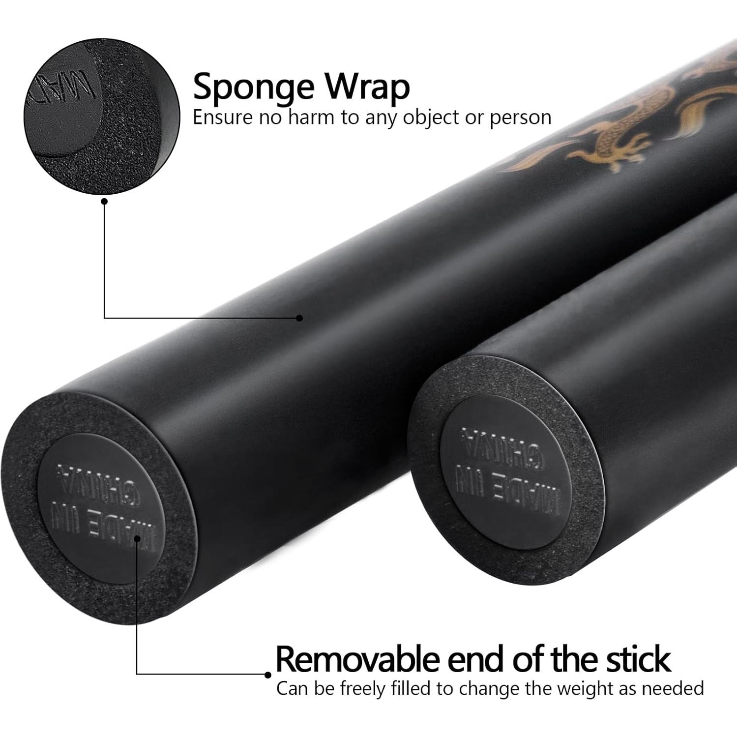 Nunchaku de Entrenamiento Zalani - Paquete de 2 Negro