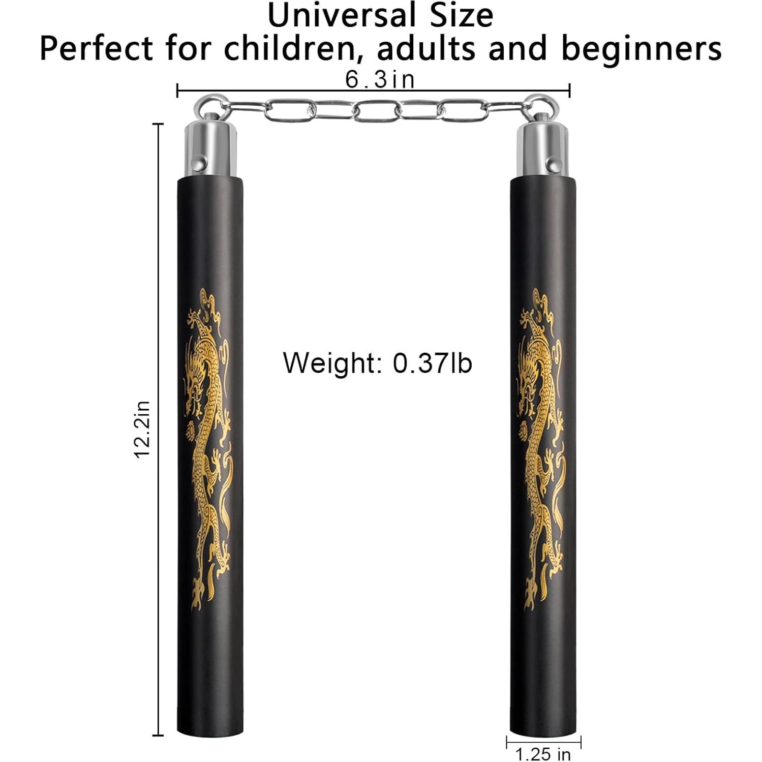 Nunchaku de Entrenamiento Zalani - Paquete de 2 Negro