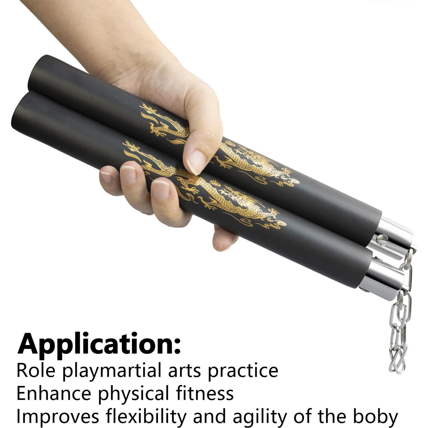 Nunchaku de Entrenamiento Zalani - Paquete de 2 Negro