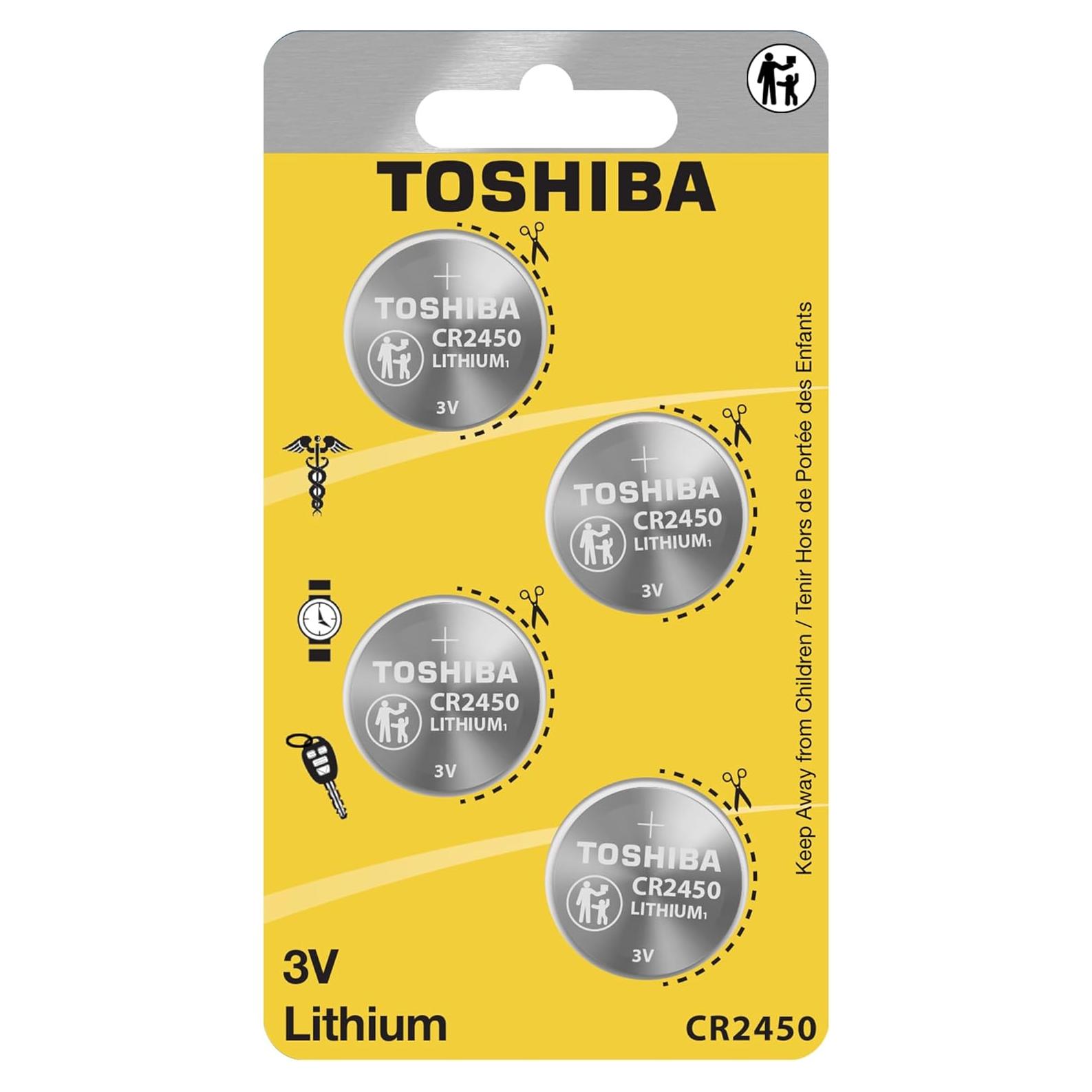 Batería de Litio Toshiba CR2450 3V - 4 Unidades
