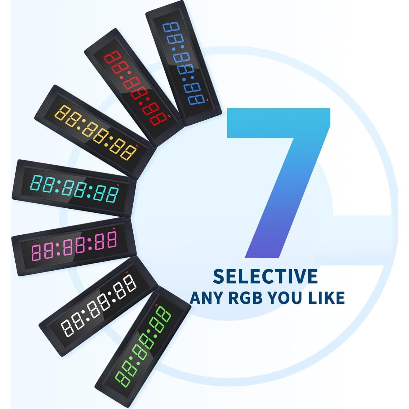 Reloj Temporizador de Gimnasio HANGZHOU GC-1.5T6RGB, LED RGB