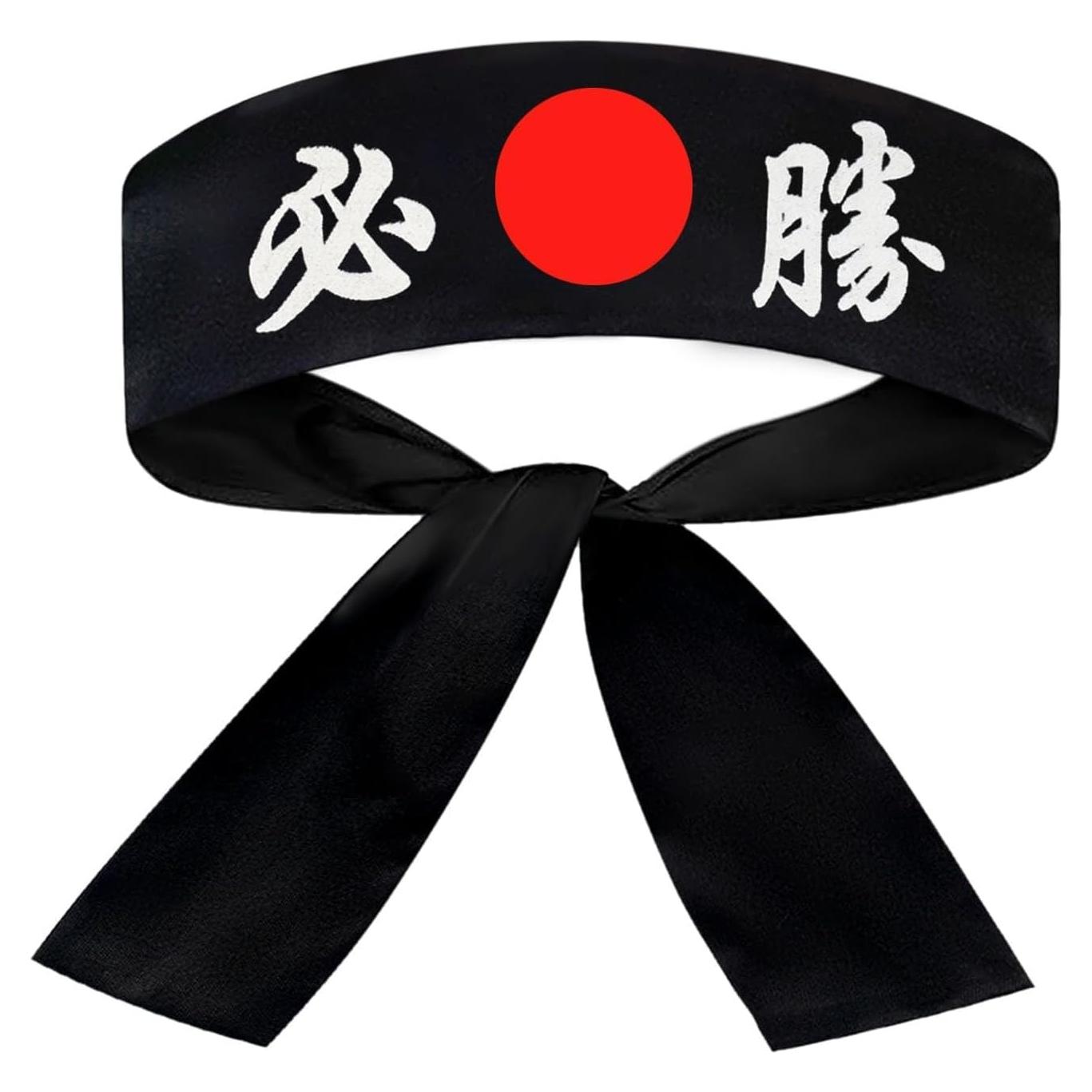 Cinturón Hachimaki Japonés SUNRISE - Victoria Negra 5.08 cm