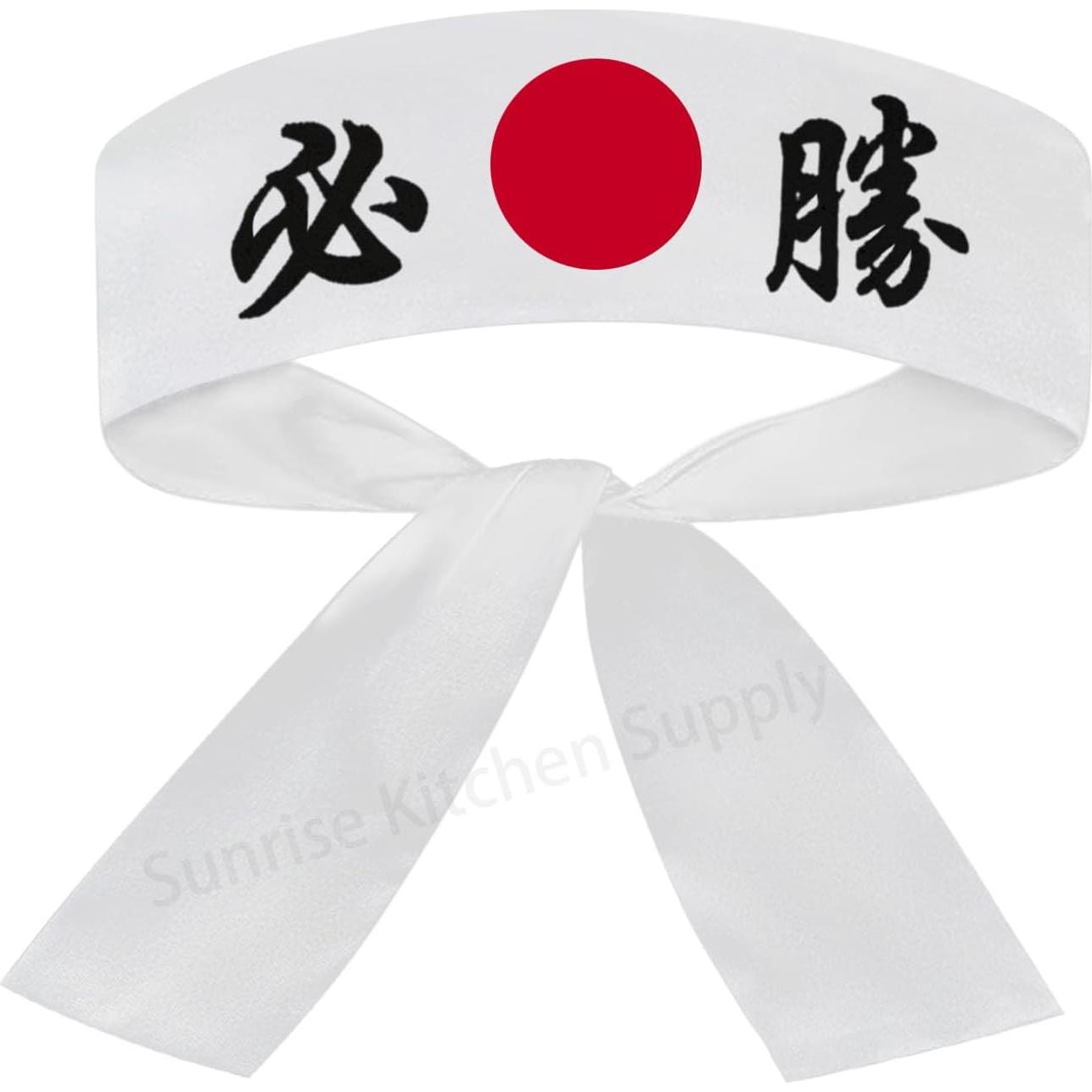 Hachimaki de Karate Sunrise 2 Piezas Algodón Negro/Blanco