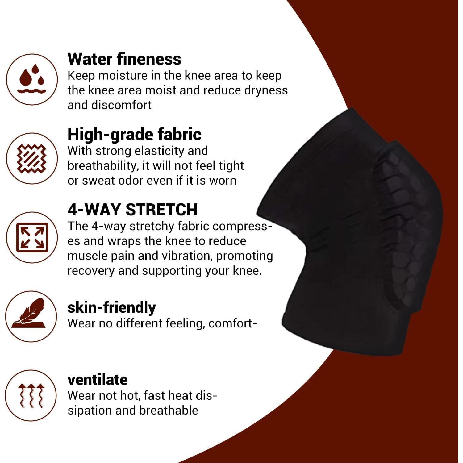 Manga de Compresión para Rodillas PISIQI - Unisex X-Grande Negra