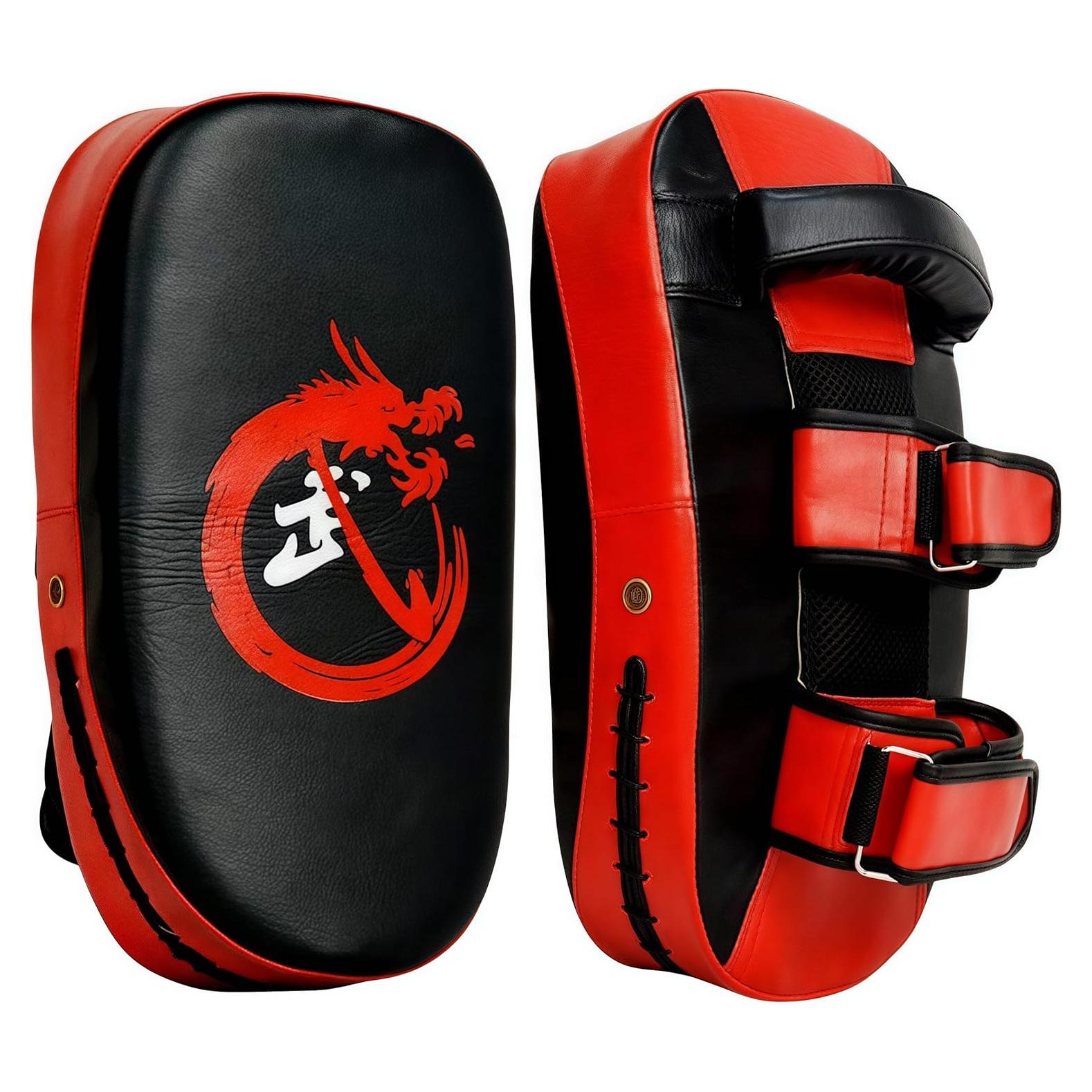 Escudo de Patadas Curvado Genérica 36x19cm Rojo para Muay Thai