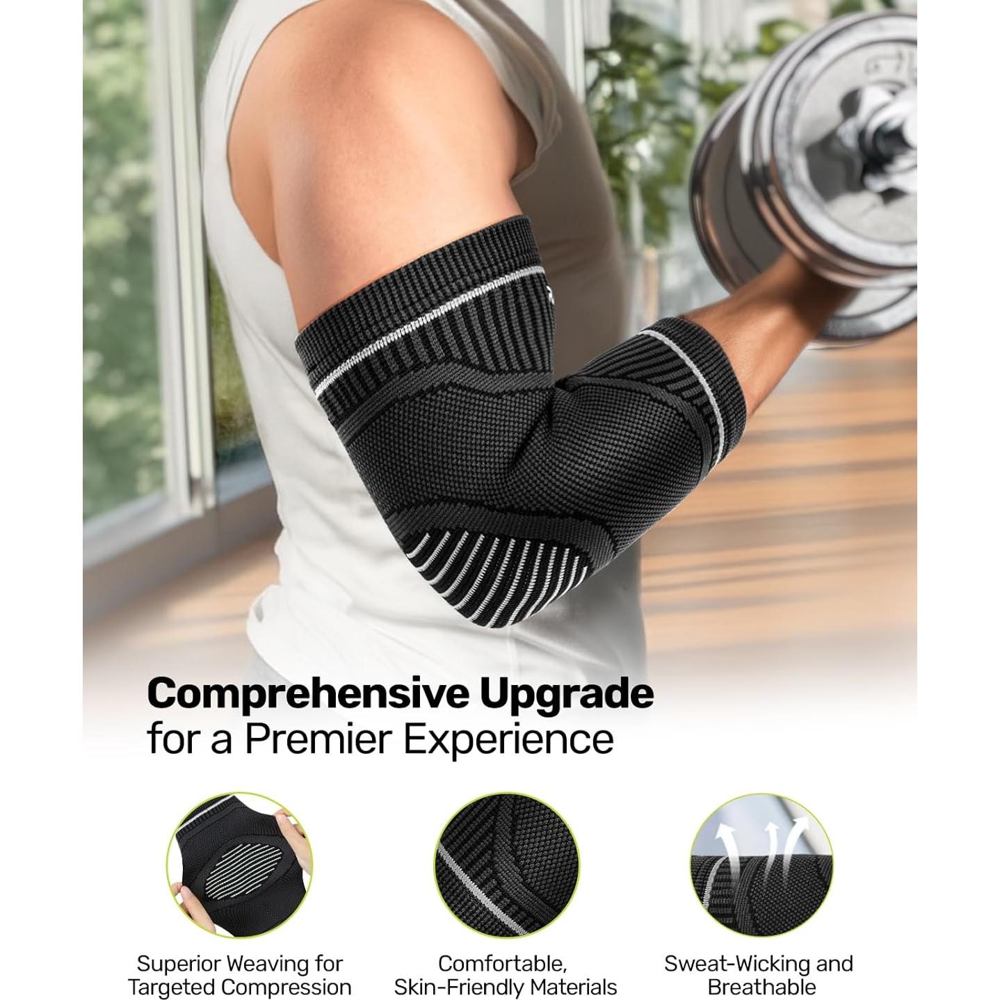 Manga de Compresión para Codo Rakiie - Alivio Tendonitis - Mediana